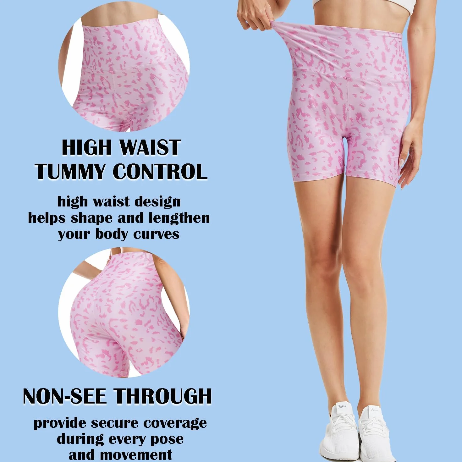 FuelMeFoot Short de cyclisme pour femme avec taille haute - Short de sport pour la gym, le yoga et l'été