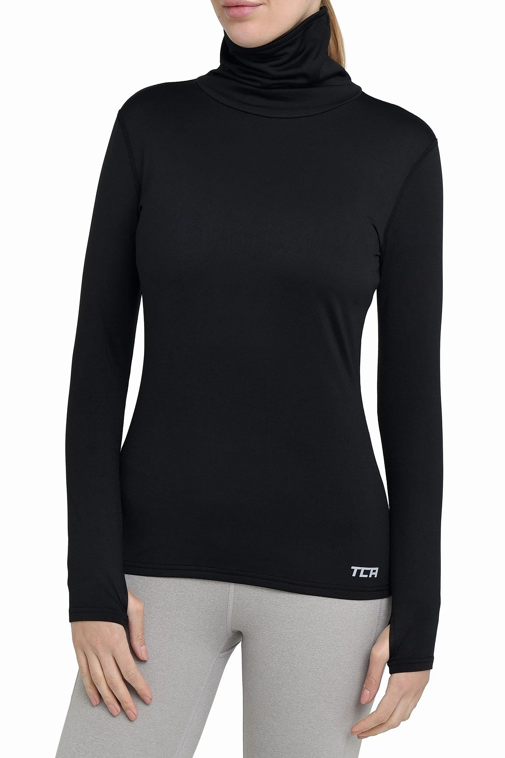 TCA Warm-Up Femme - Tee-Shirt Manches Longues de Sport et Running - avec Col Roulé