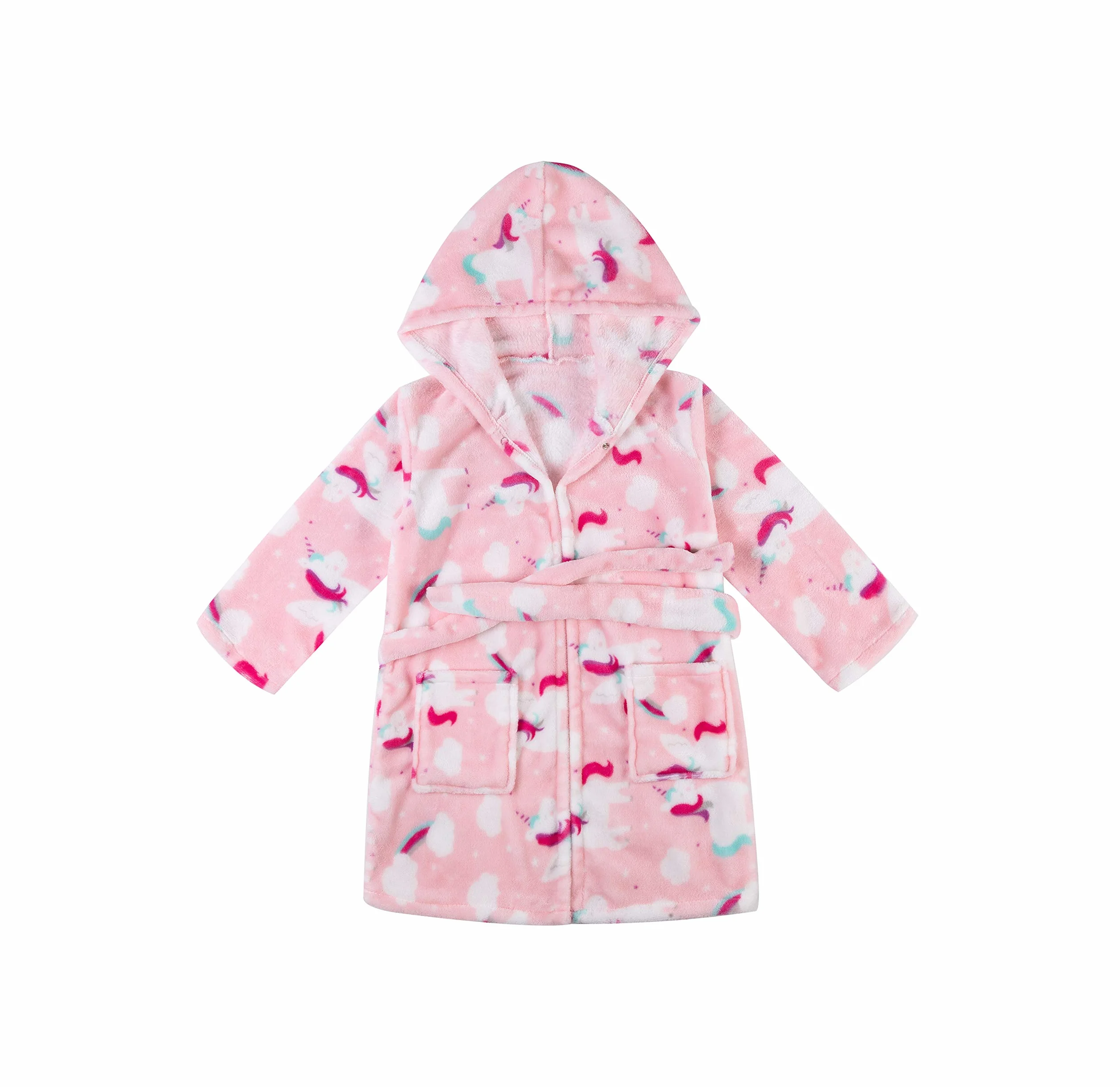 Lodunsyr Peignoirs de Bain Enfant Vêtements de Nuit Garçon Fille Peignoir Ultra Doux et Léger Serviette de Bain Capuche 2-9 Ans