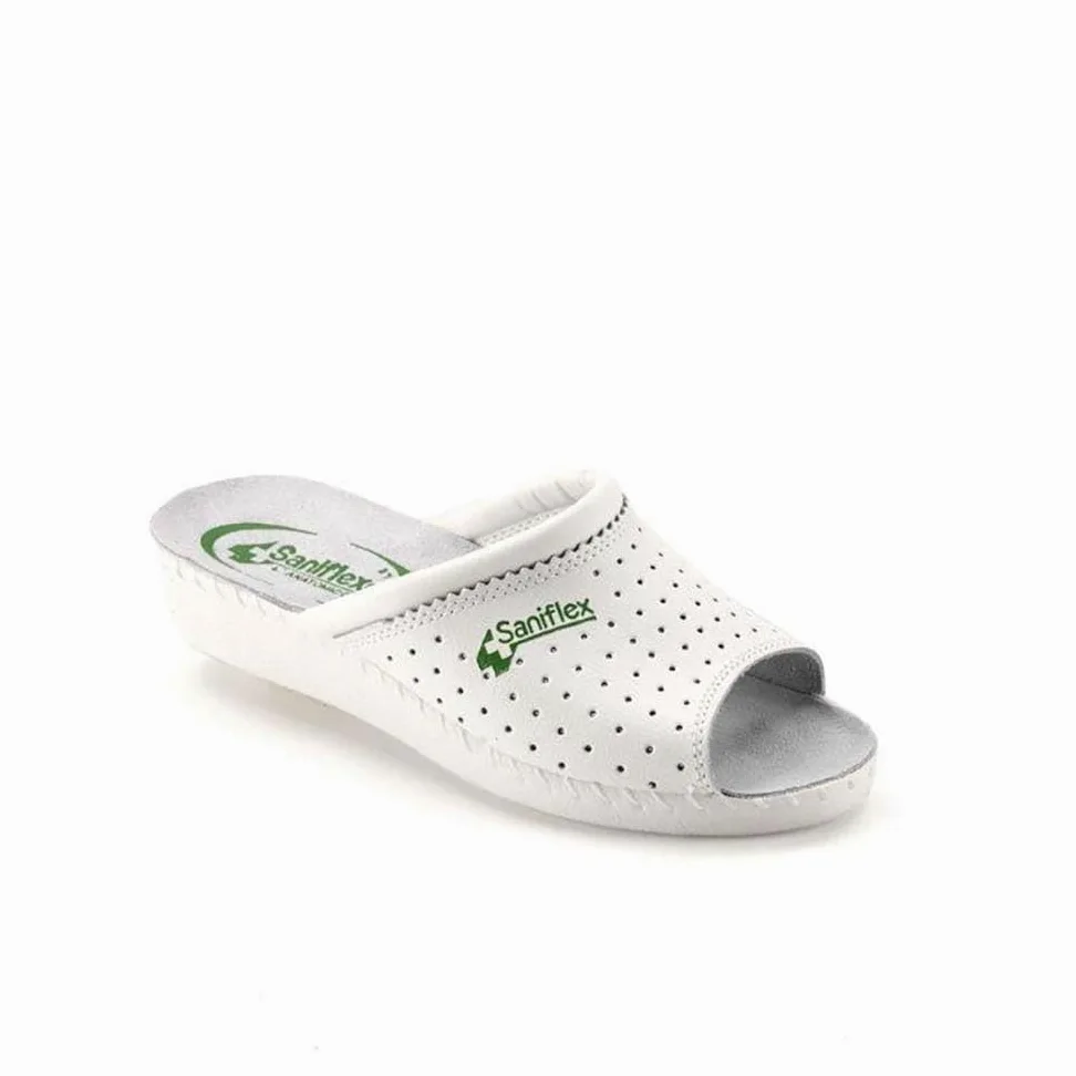 851-1 Médical Certifié Sabots Mules Chaussons Chaussures en Cuir, Femme