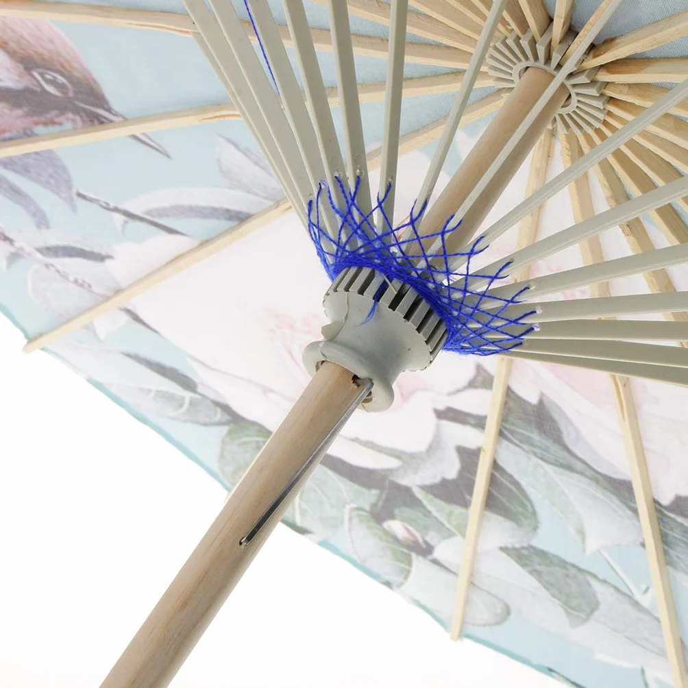 Parasol Asiatique Parapluie En Tissu De Soie Parasols De Style Japonais Peints à La Main (Bleu)