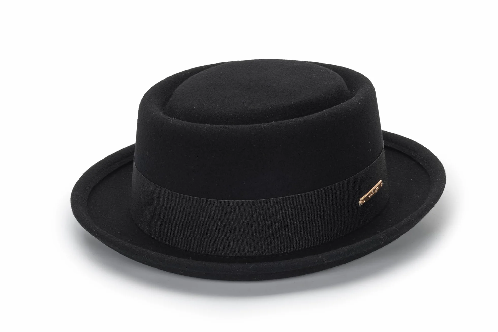 Chapeau Fedora Derby en feutre pour homme/femme à bord court plat