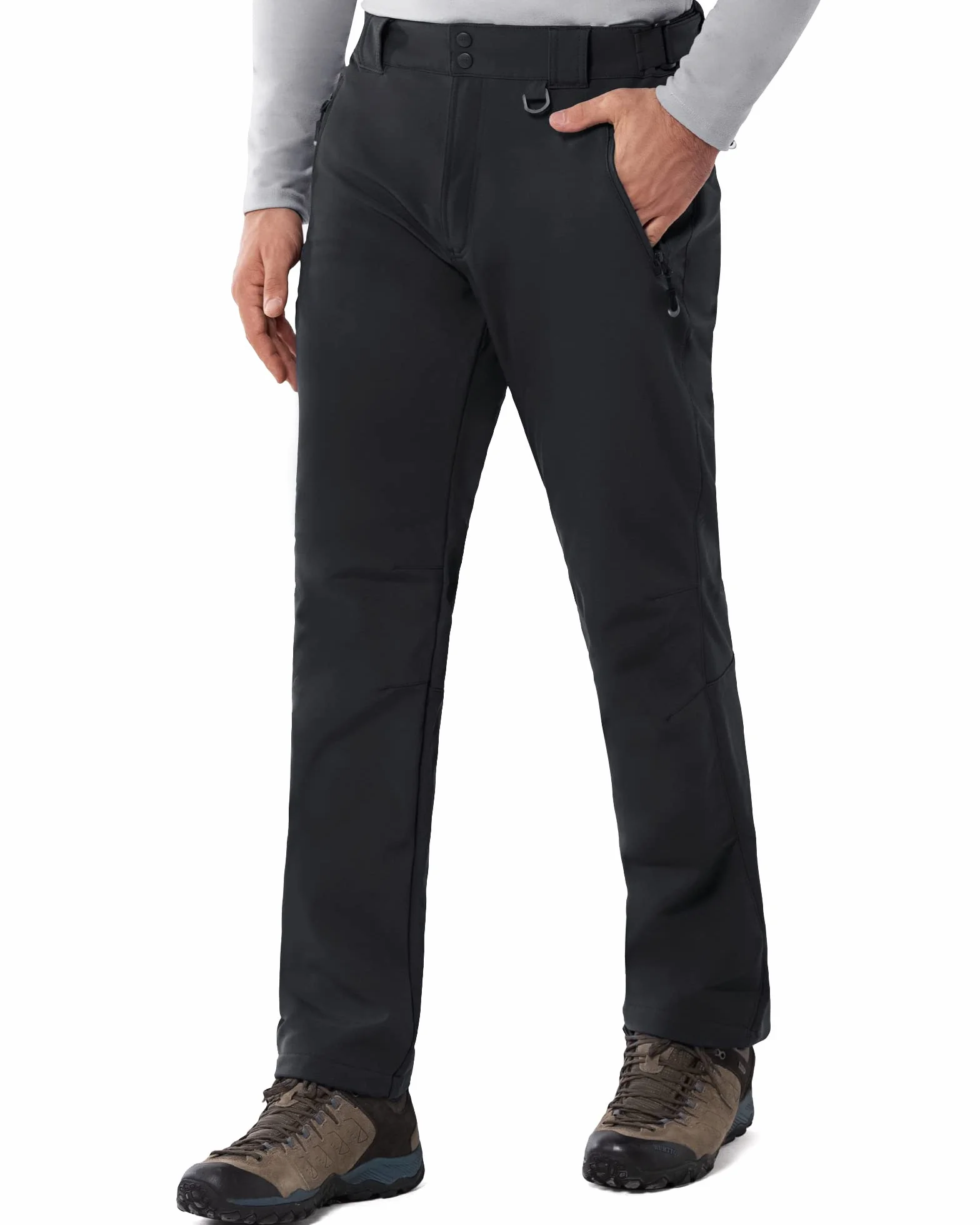 33,000ft Pantalon Softshell pour Hommes, Pantalon de Ski Coupe-Vent imperméable, Pantalon d'extérieur doublé en Polaire Chaude pour Camping,randonnée,randonnée
