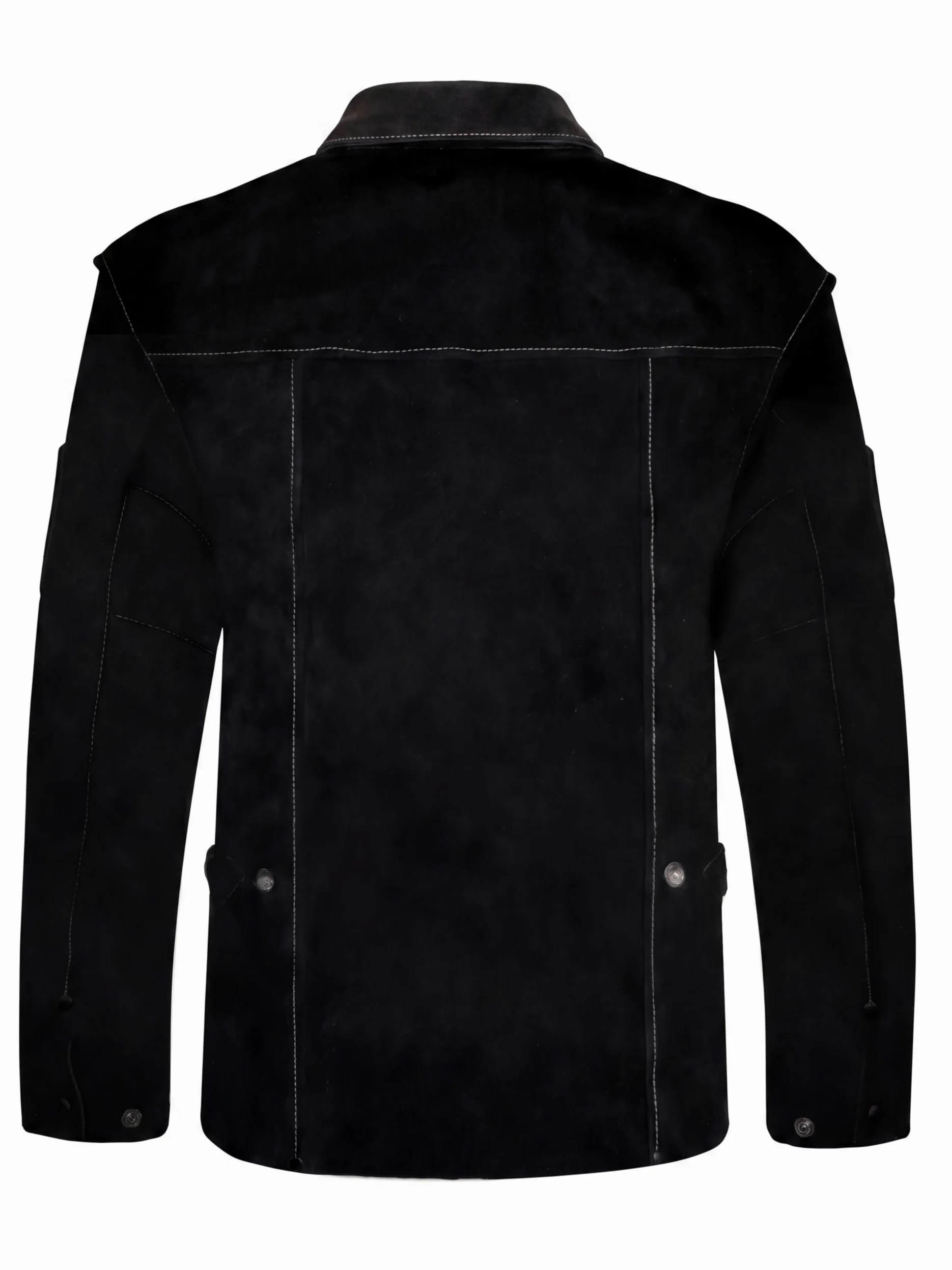 Veste de soudage en cuir, manteau de sécurité robuste, résistant à la chaleur et aux flammes