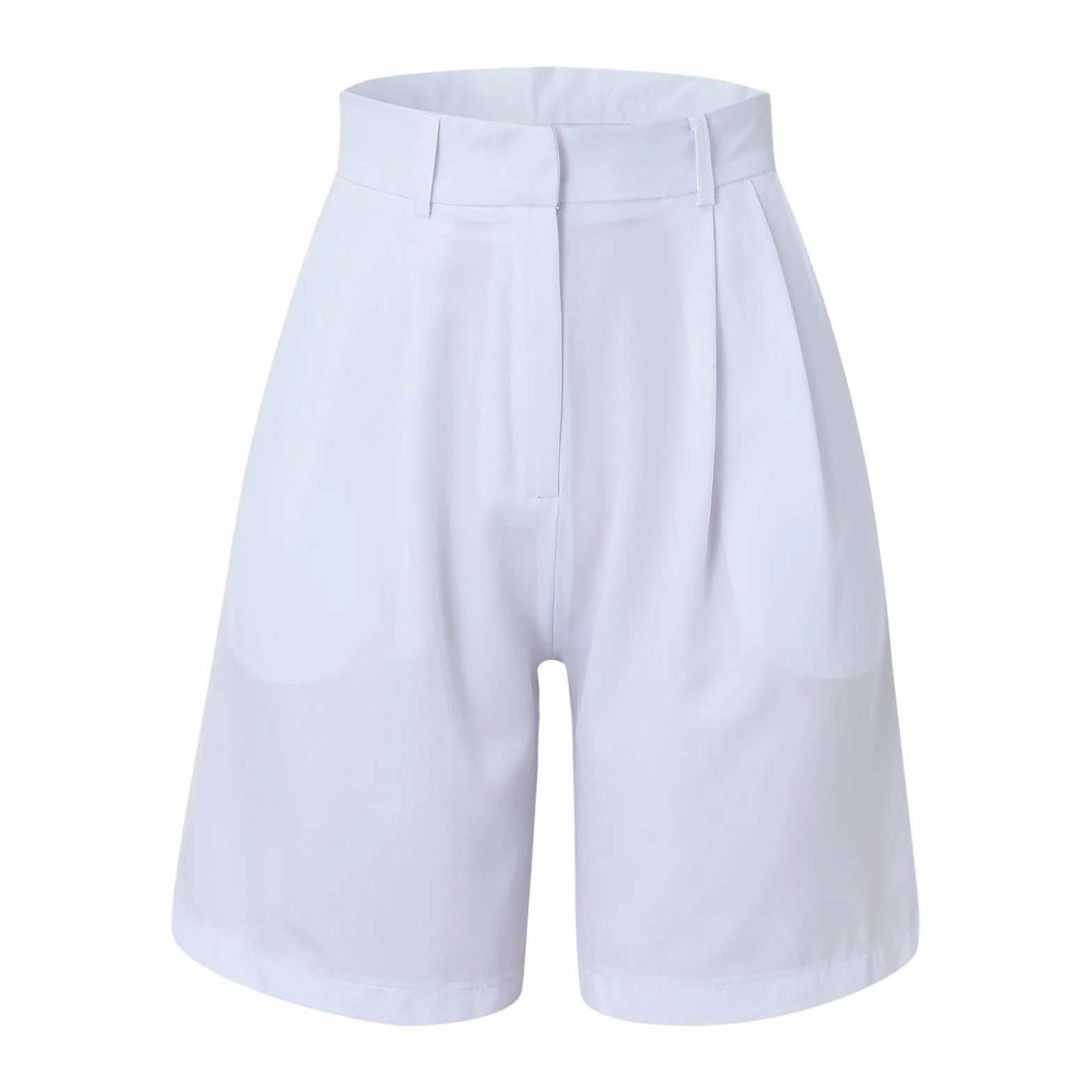 Short habillé décontracté pour femme - Jupe large - Short d'affaires court et élégant - Bermuda taille haute - Longueur genou - Short d'été confortable pour un usage quotidien