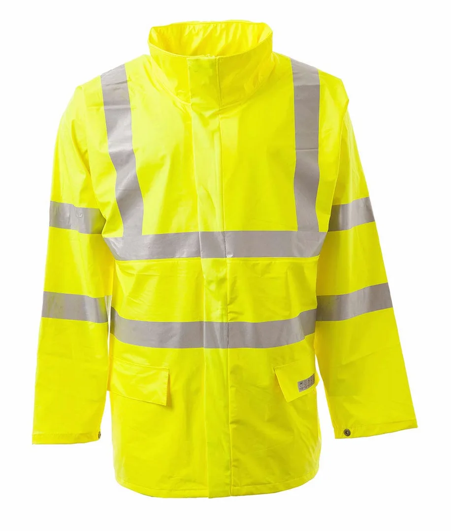 Portwest FR41 Veste de pluie FR Sealtex Fermeture Centrale Zip et Pressions | Jaune, 4XL, EN ISO 20471 Classe 3, EN 1149-5, 2 Poches, Imperméable, Léger, Antistatique, Réfléchissant, Coupe-Vent