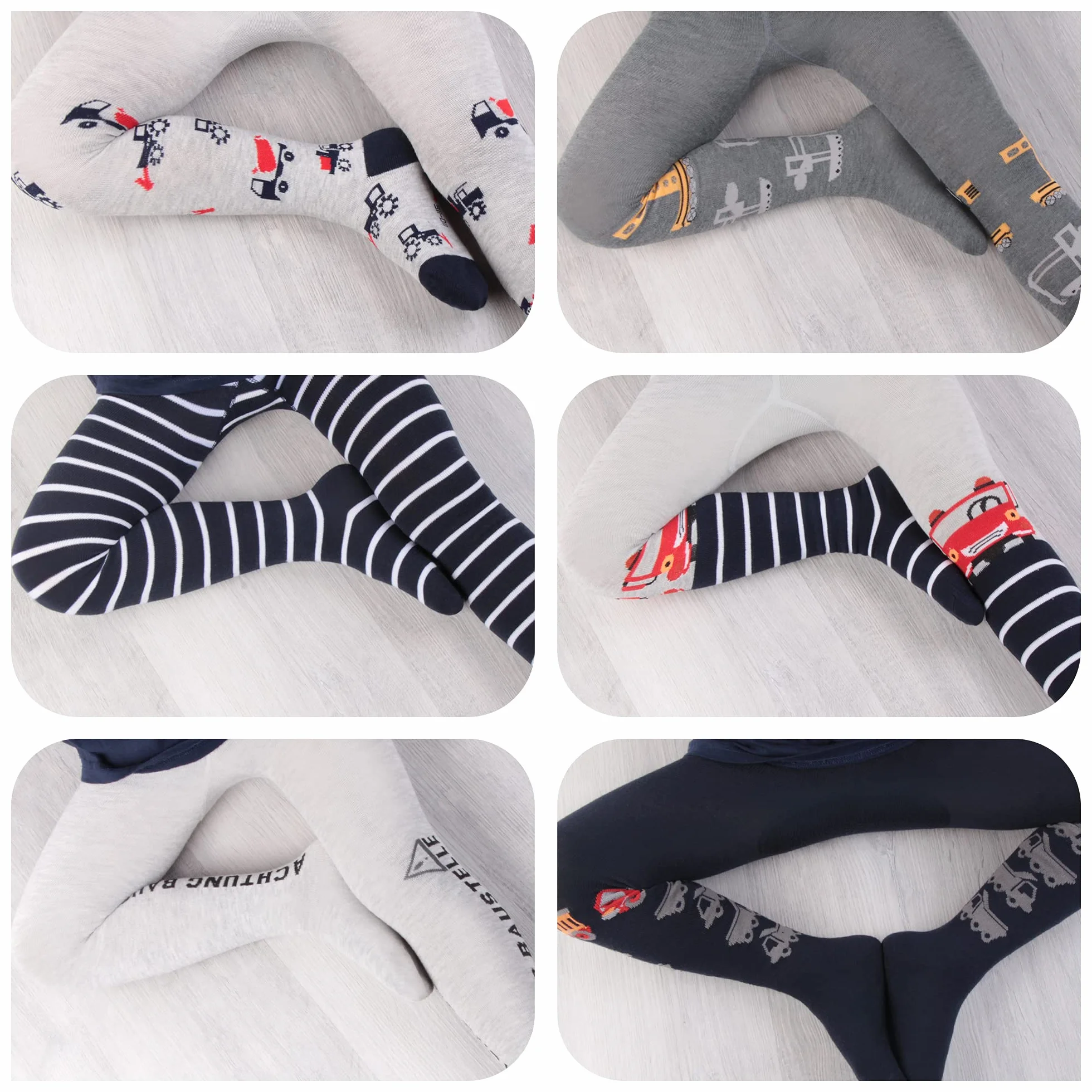 L&K-II collants enfants garçons tricotés multicolores rayures motifs dino