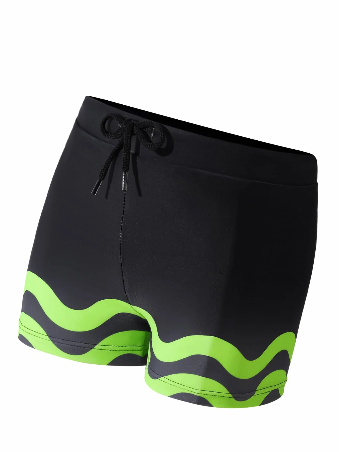 Short de bain pour garçon - Motif ondulé - Séchage rapide - Avec doublure - Taille élastique - Pour garçon - 128-176 cm