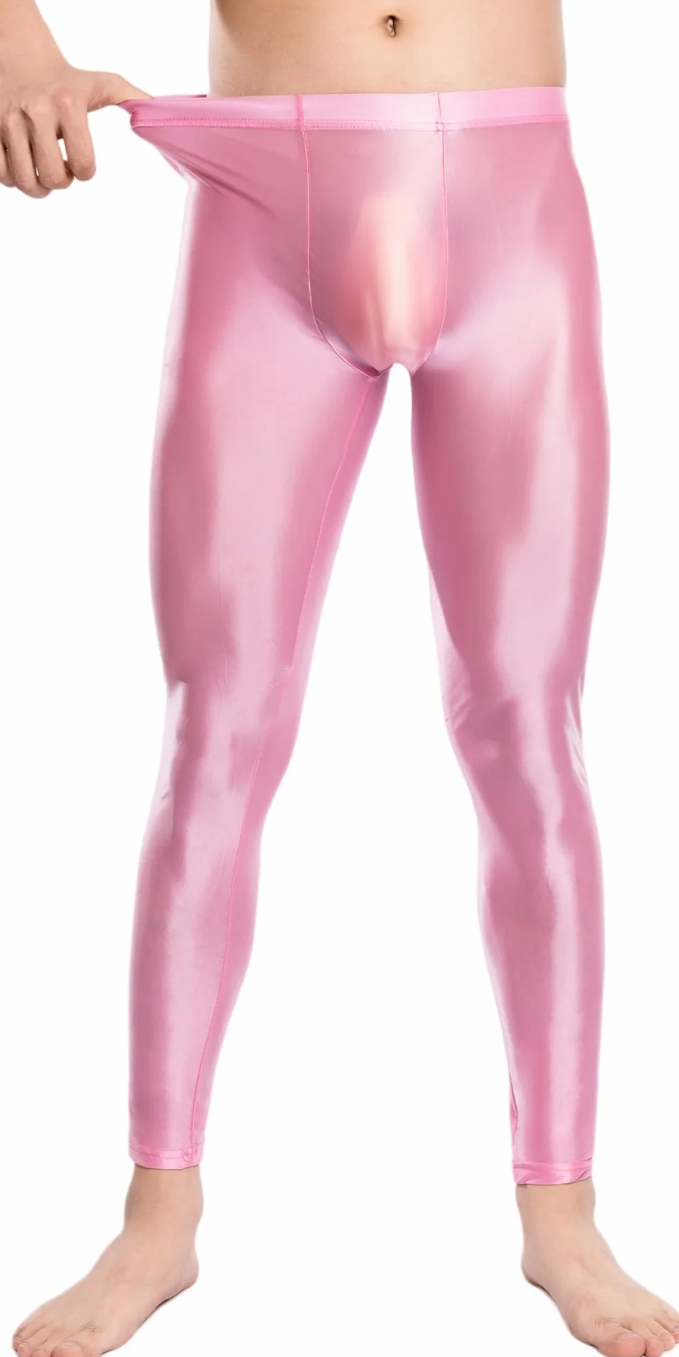 Leggings Hommes Collant Slim Huilé Brillant Pantalon Moulant Sport Gym Clubwear M-XXL