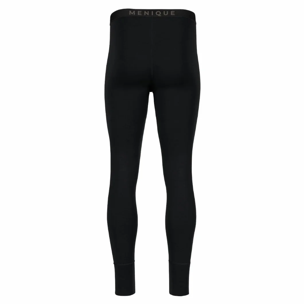 Menique Leggings de sport pour homme avec taille moyenne en mérinos - Noir - XX-Large