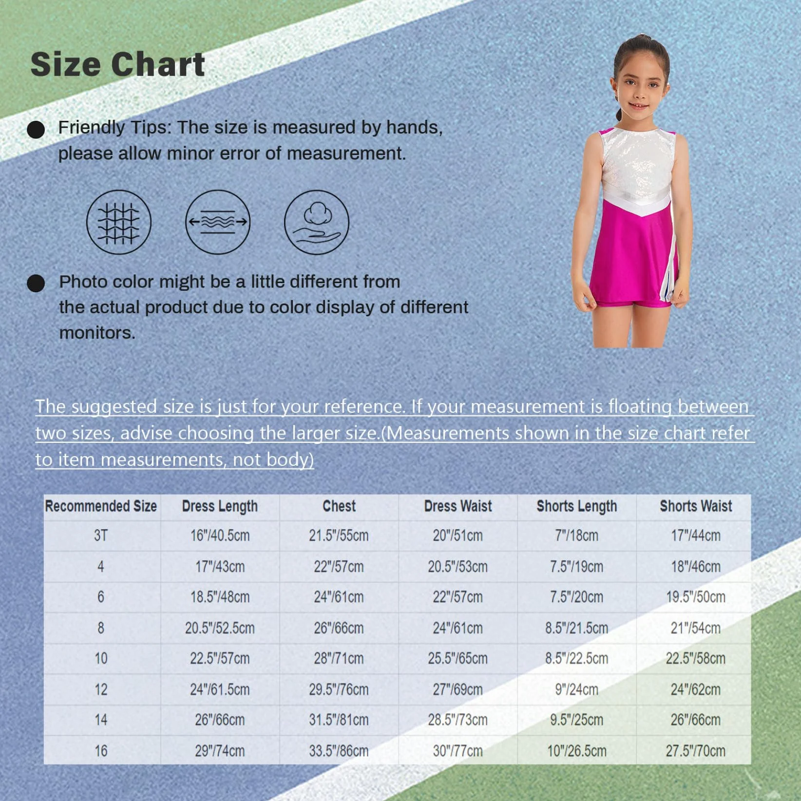 Robe De Danse Fille Enfant Cheerleading Costumes Justaucorps Gymnastique Brillant Tennis Sport Robe avec Short 2-14 Ans