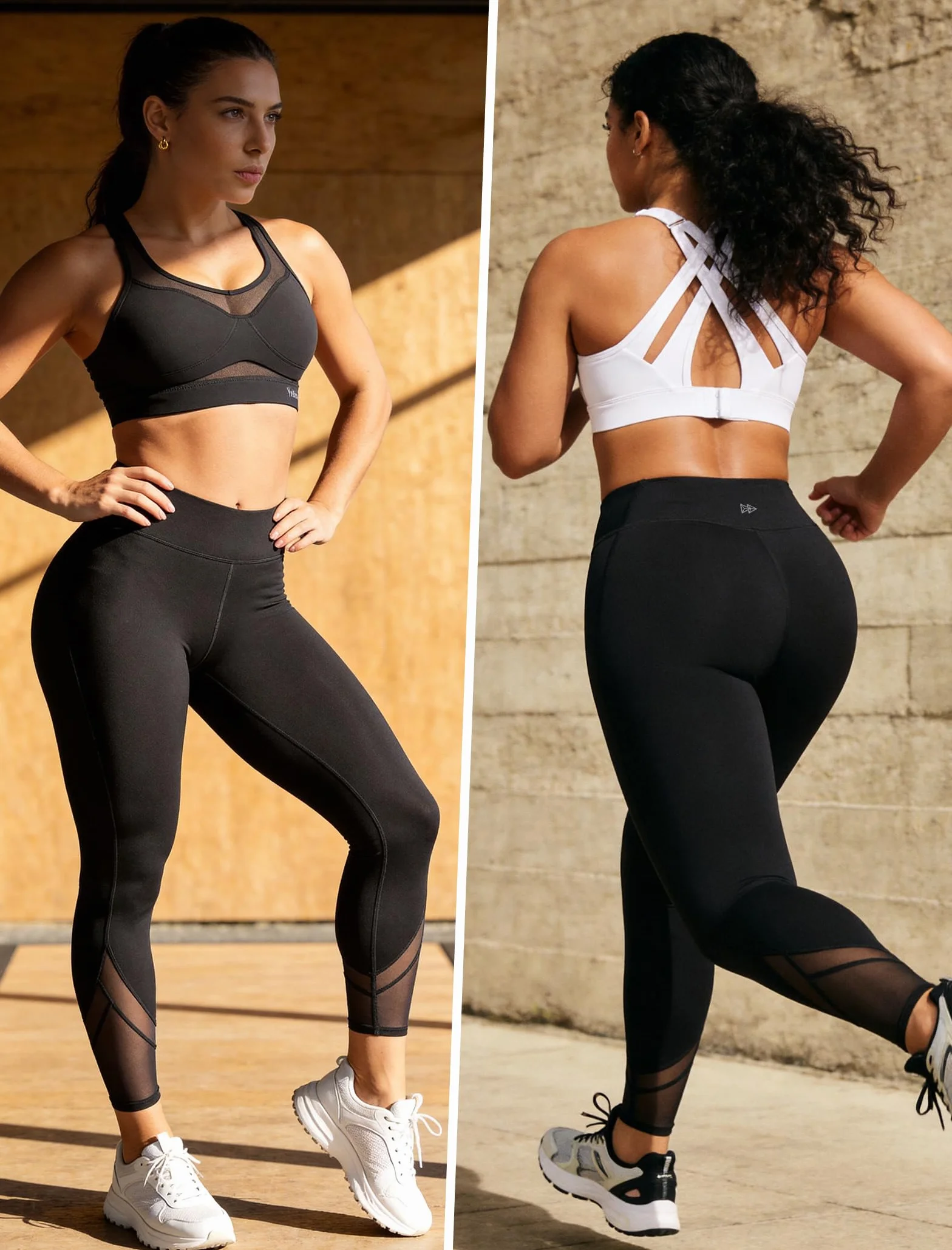 Yvette Leggings de Sport Femme Mesh Opaque Taille Haute Pantalon de Yoga Doux Respirant Grande Taille Pilates Fitness Voyage Gym