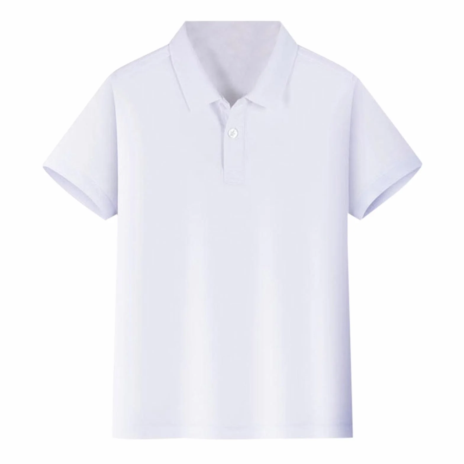 Polo manches courtes garçons filles uniforme scolaire couleur unie été haut basique doux respirant confortable poche 4-12 ans