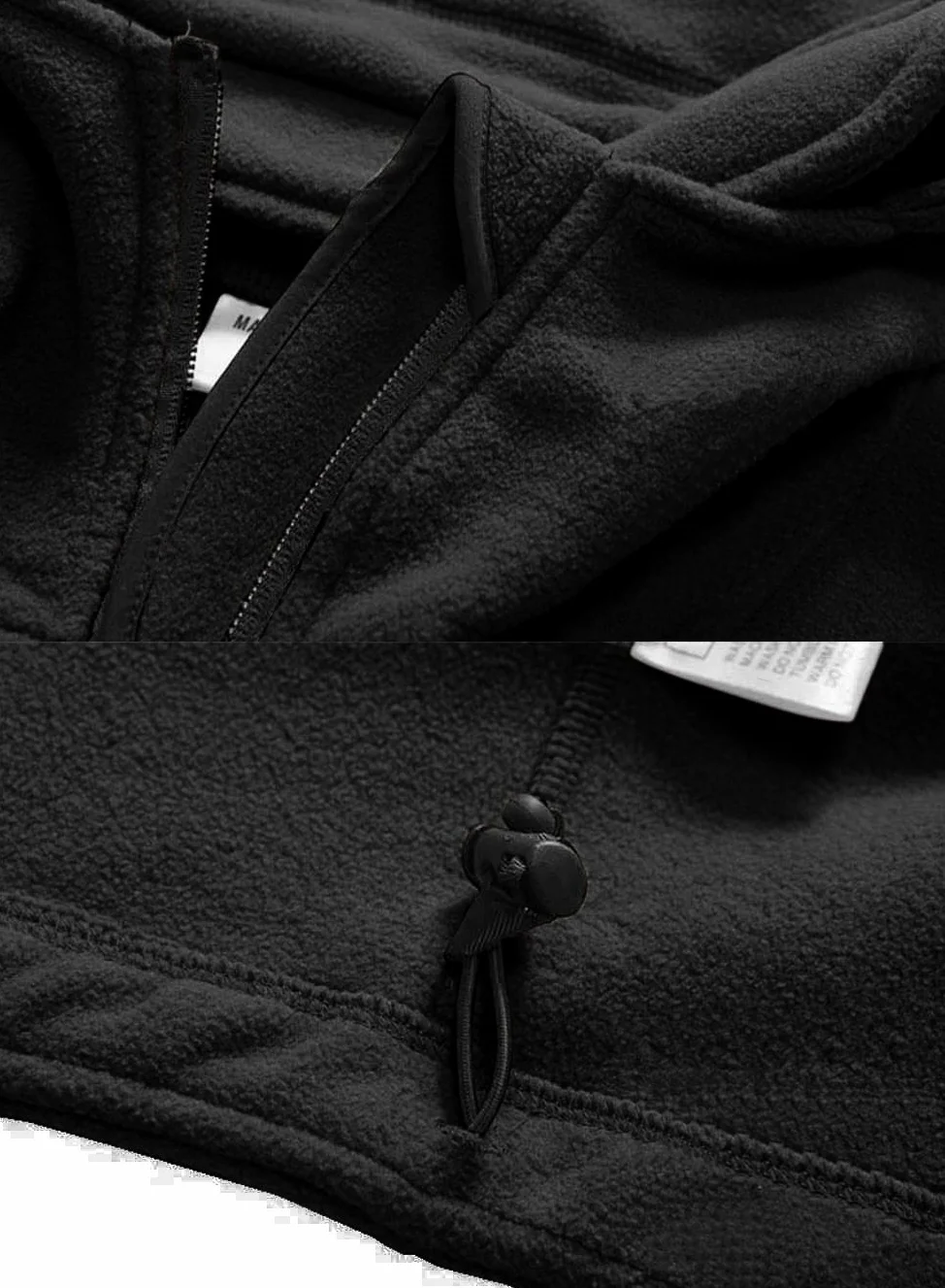 EKLENTSON Blousons Homme Veste Polaire à Capuche Zippée Coupe-Vent de Voyage Tactique Camping Randonnée Chasse Manteaux d'hiver avec Poches Zippées