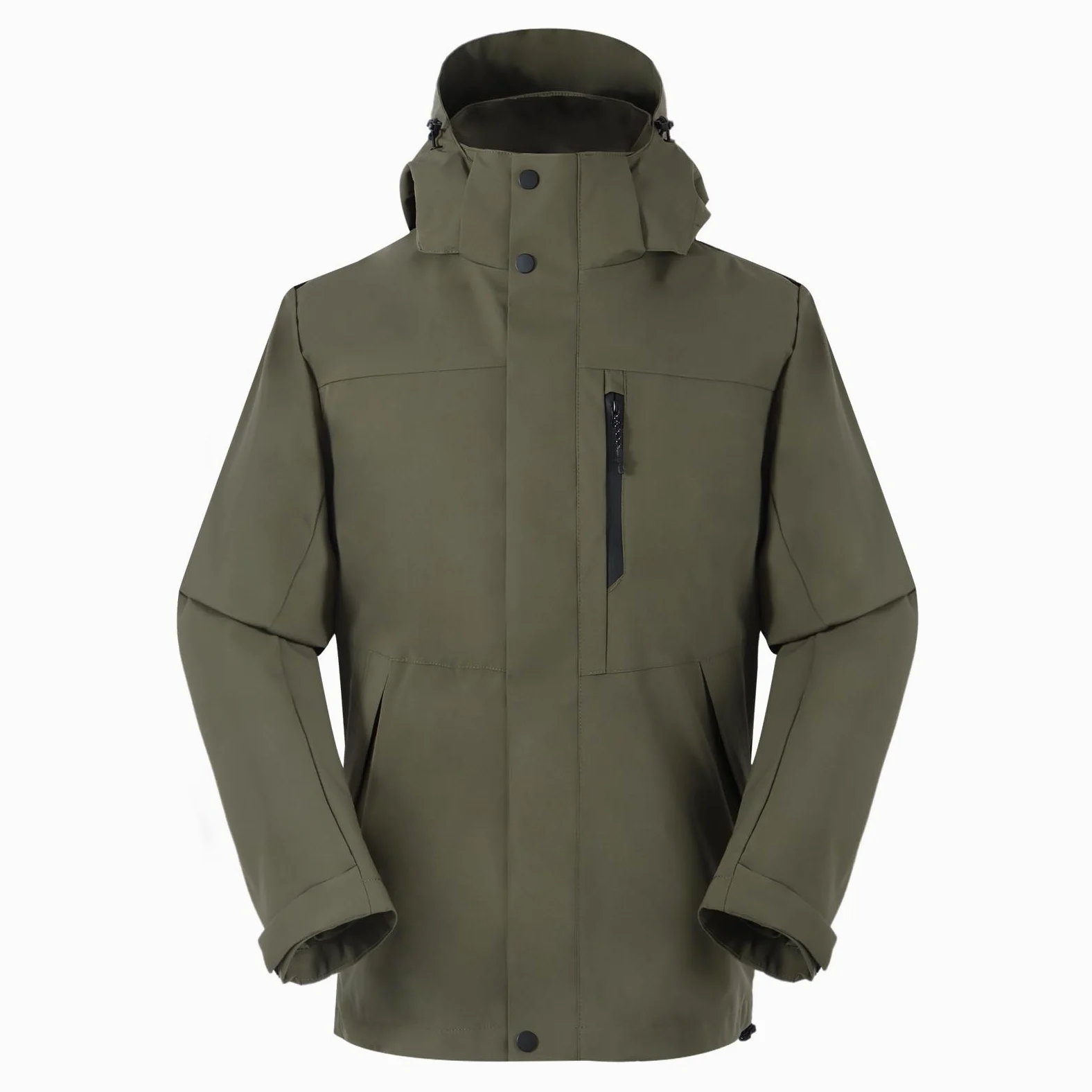 SUKUTU Vêtements d'extérieur imperméables pour Hommes Manteau coupe-vent avec capuche Veste Multifonctionnelle Alpinisme Camping poinçonnée Veste de pluie légère et Respirante