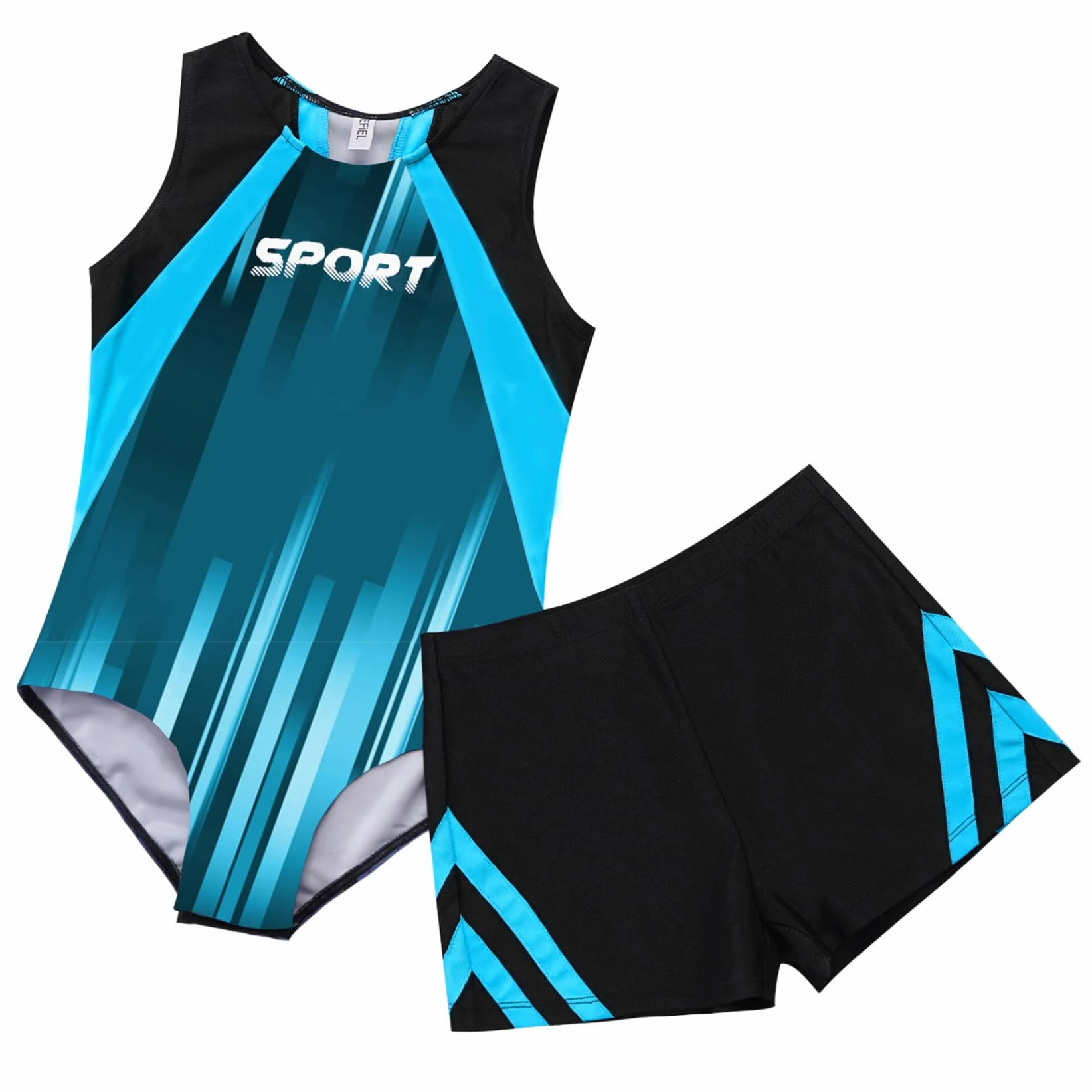 Enfant Garçon Justaucorps Gymnastique Short Leotard Gym Danse Tenue de Spectacle Body Combishort 5-16 Ans
