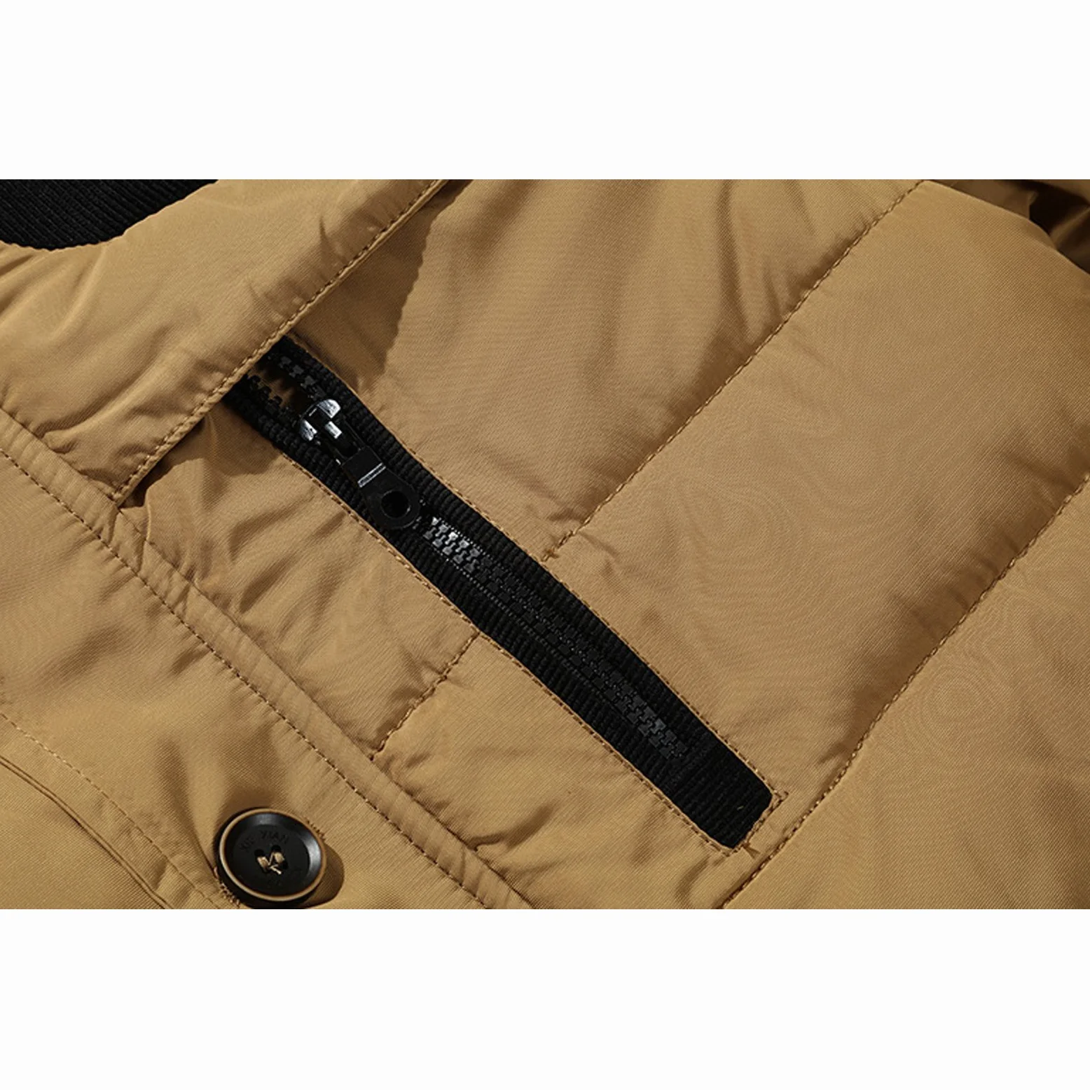 Homme Manteau à Capuche en Coton Mode Col à Fourrure Matelassé Hiver Epaisse Blouson Parka