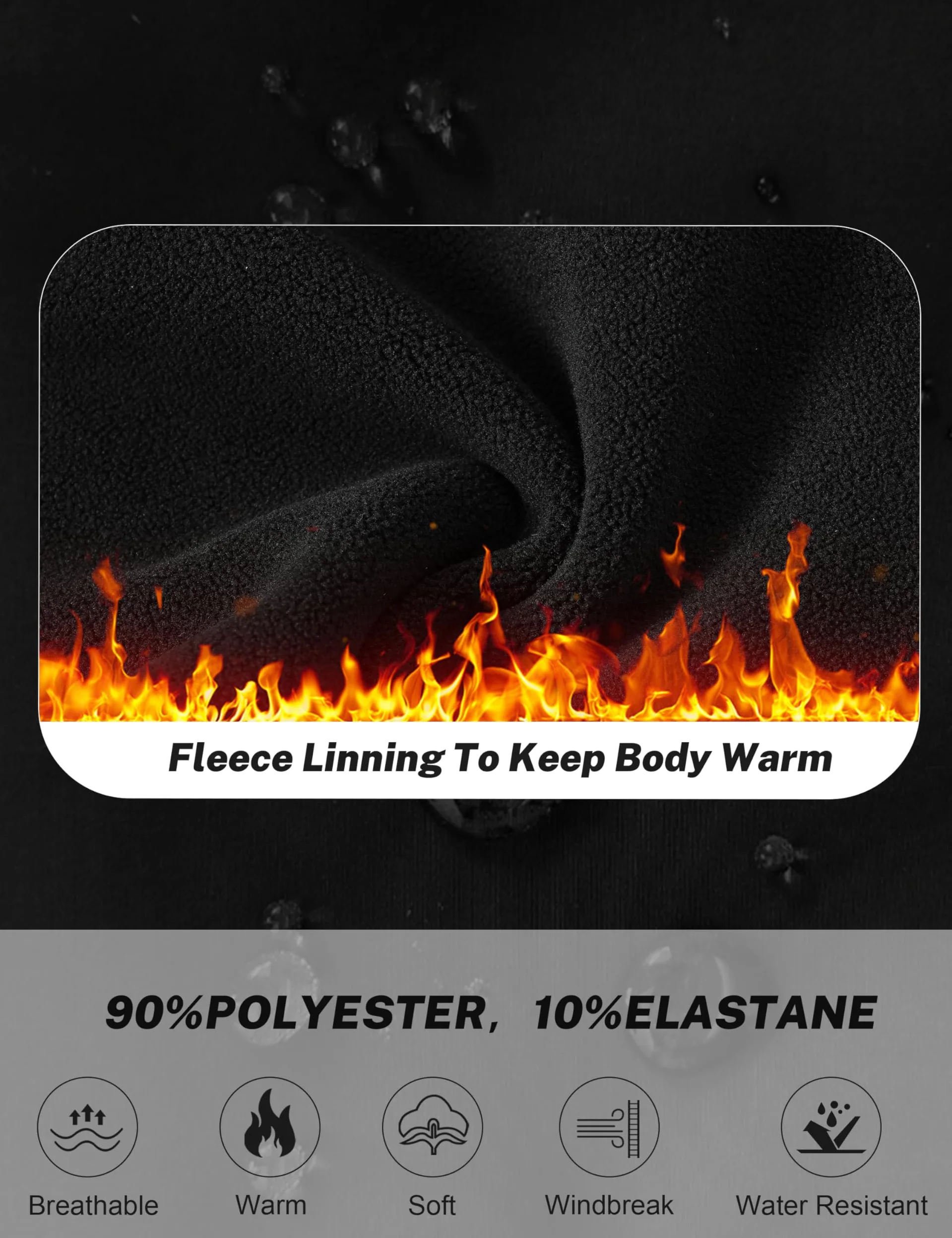 MoFiz Pantalon de Jogging Homme Chaud Doublé en Polaire Sport Bas de Survêtement Hiver Pantalon Décontracté d'Extérieur Randonnée avec Poches Zippées