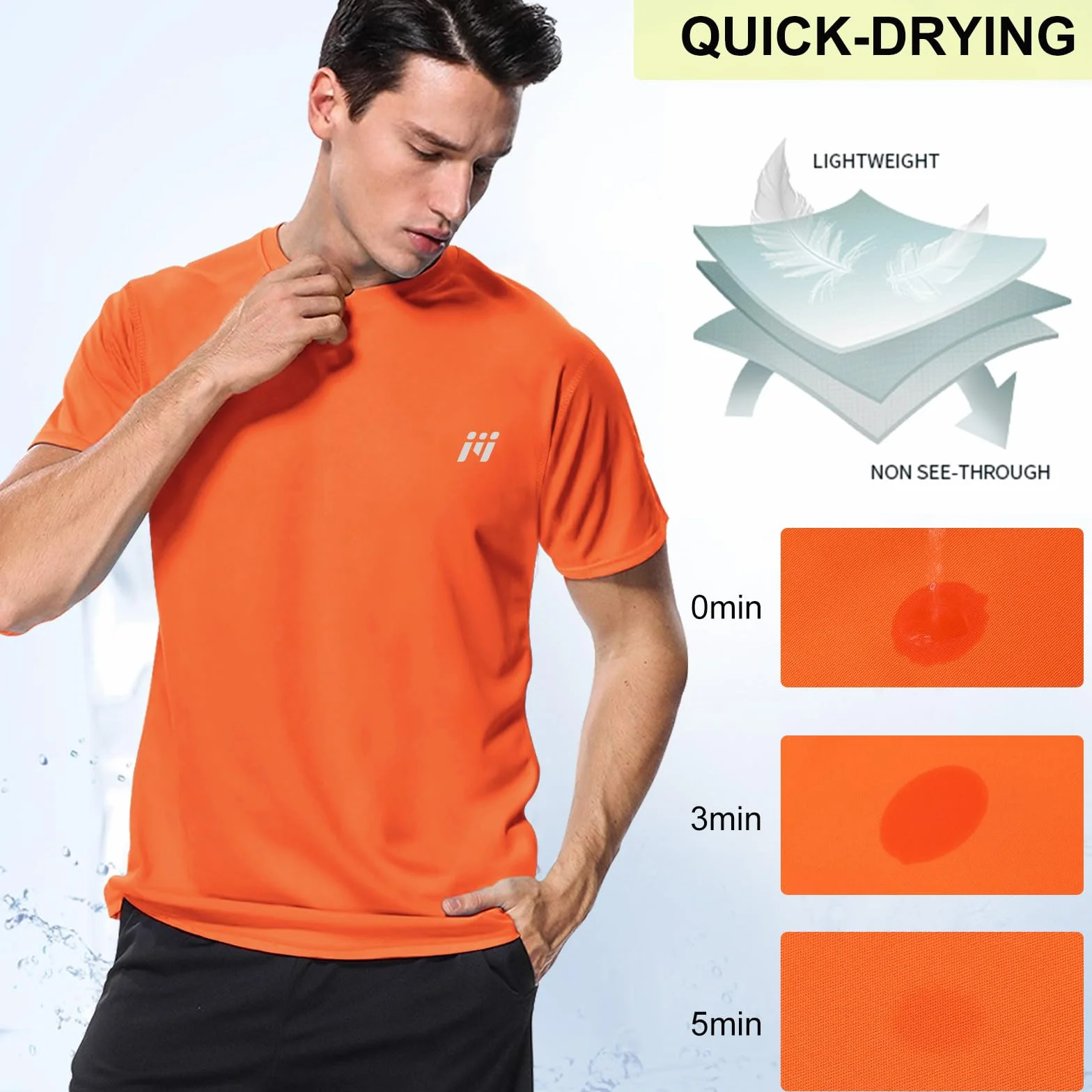Rashguard Homme,UV Tee Shirt Rash Vest T-Shirt Anti-UV UPF 50+ Sun Protect Tops Manches Courtes Maillot de Surf Running