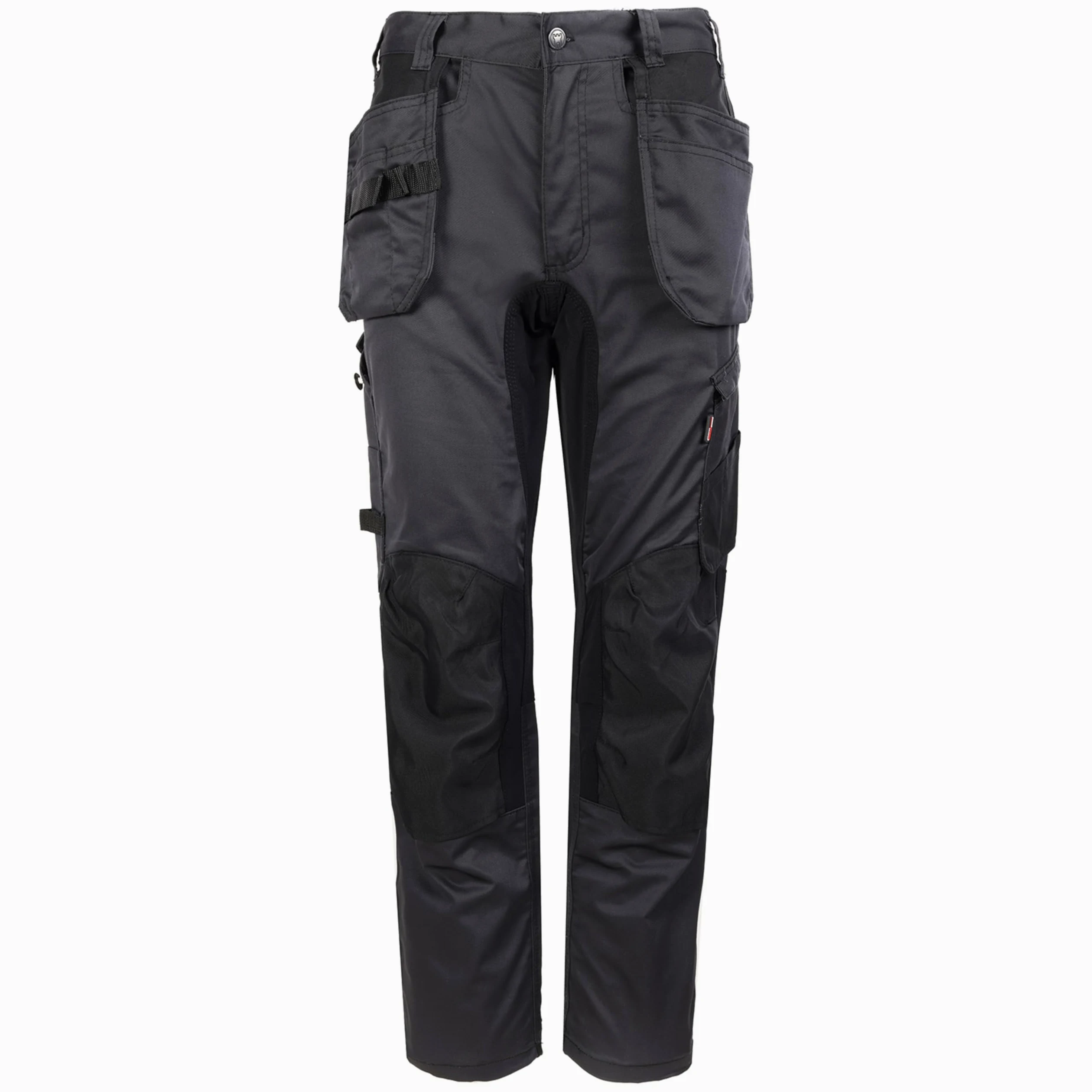 TuffStuff - Pantalon de travail X-Motion - Style cargo - Panneaux extensibles - Coutures triples - Dispose de poches genouillères - Confortable et flexible, gris, 32 W