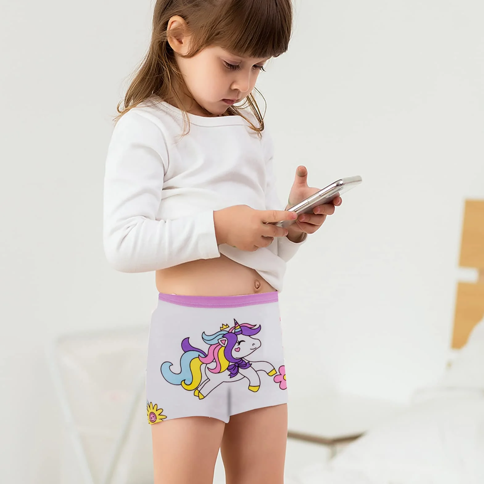 JackLoveBriefs Coton Boxer Fille 12 Pièces Culottes pour Filles 2-9 Ans
