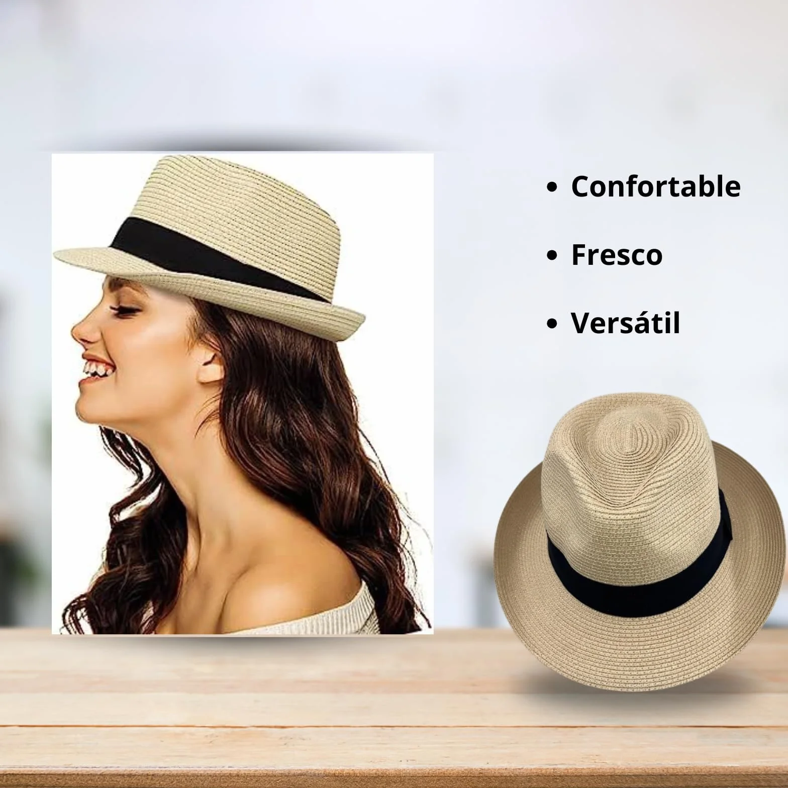 Carnavalife Chapeau Panama Unisexe Paille Bord Court UPF 50+ Fedora