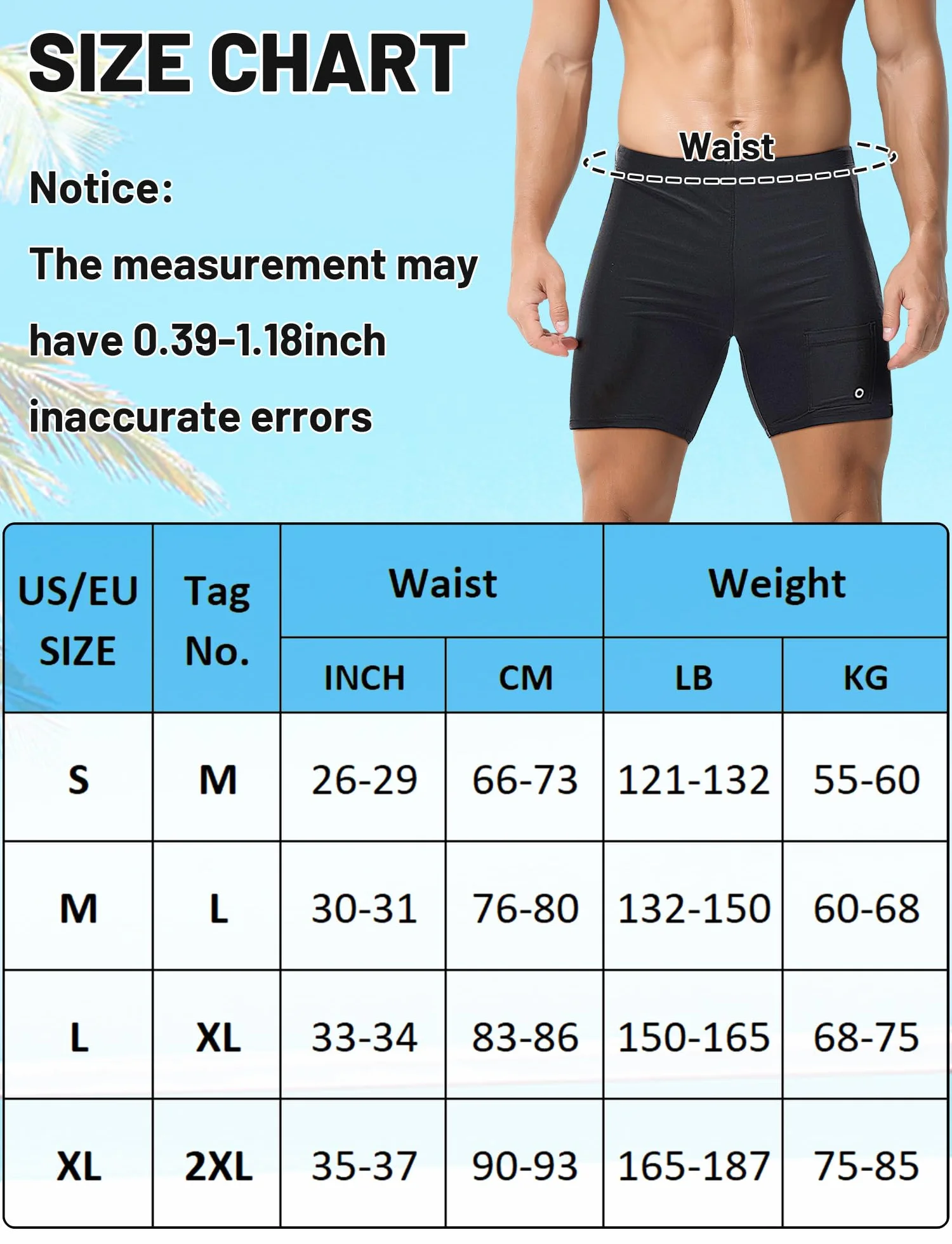 Jammers Maillot de Bain pour Homme Shorts de Bain Compétition pour Homme Men' Shorts Swim Trunks S-XL