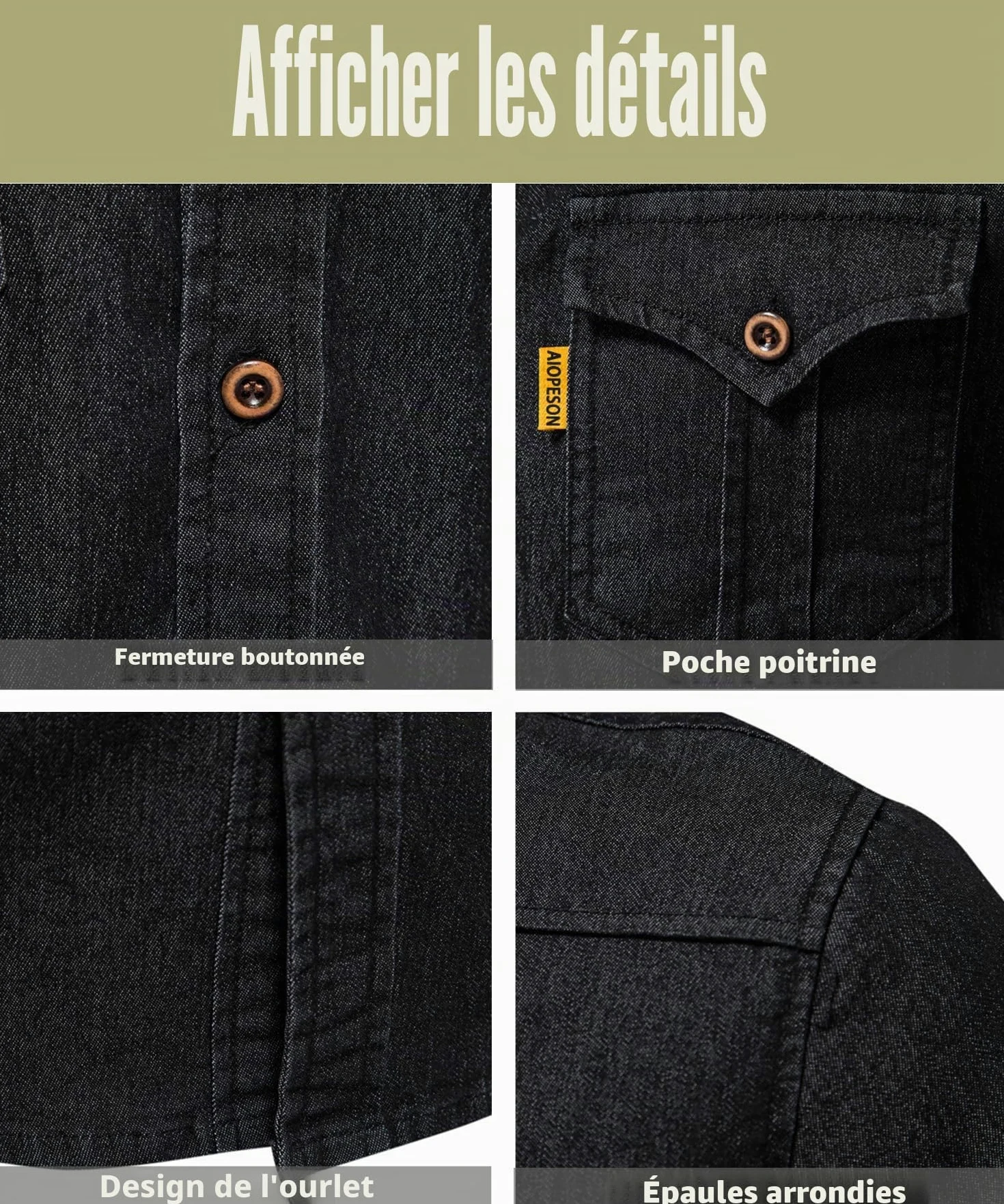 Hommes Manches Longues Chemise Casual Chemise Boutonnée élégante à Coupe Ajustée Henley Shirts de Plage Chemise en Denim Slim Fit avec Poche