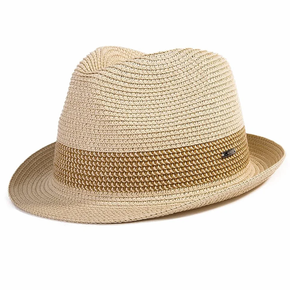 Siggi Chapeau Fedora Paille Tresse Panama Plage Été