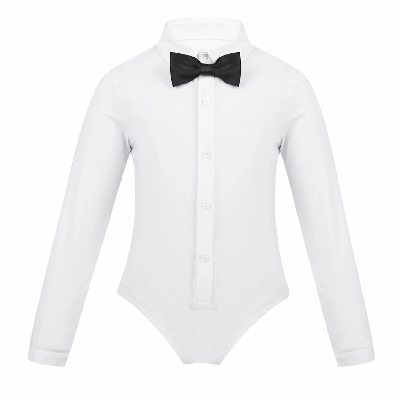 Costume De Ballet Garçons Enfant Body De Danse Latine Combinaison Justaucorps Gymnastique Danse Chemise Body Avec Nœud Papillon