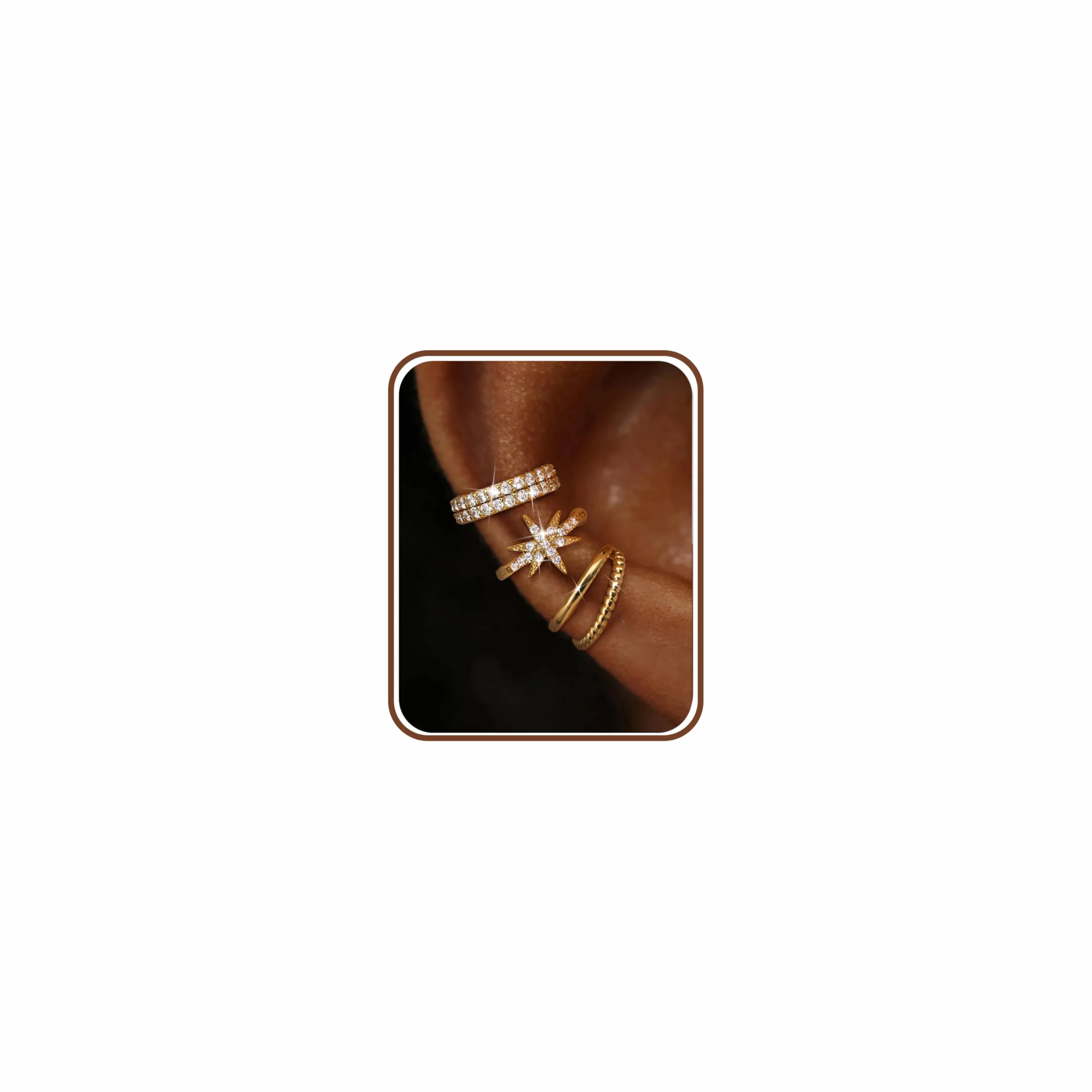 MILACOLATO Ear Cuff Femme Faux Piercing Oreille Or Hypoallergénique Réglables Sans Trou Helix Cartilage