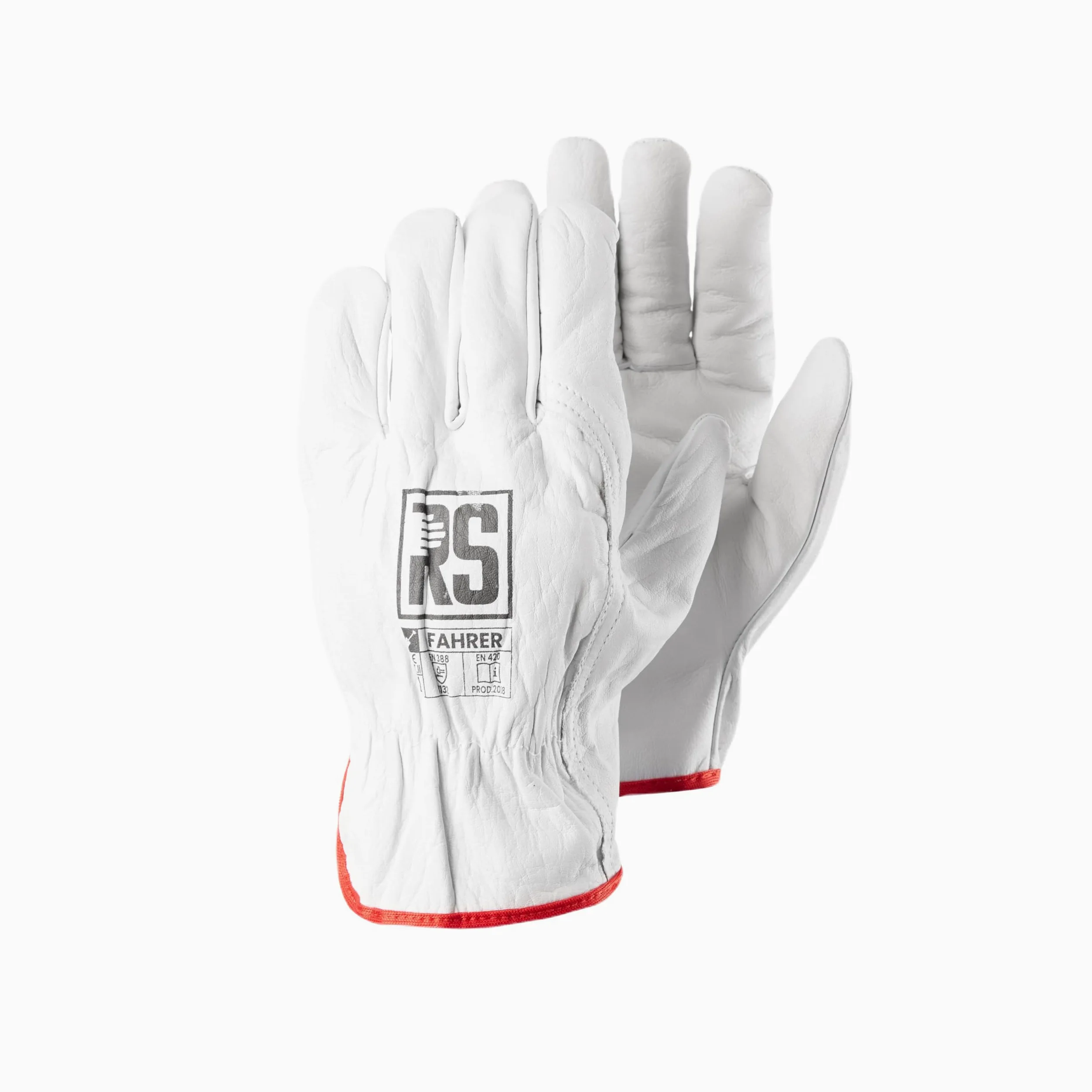 RS Gants de Montage en Cuir de qualité supérieure - Taille 8-12 Paires - Blanc - en Cuir de Vache de qualité supérieure - Gants de Travail - Exigence de précision