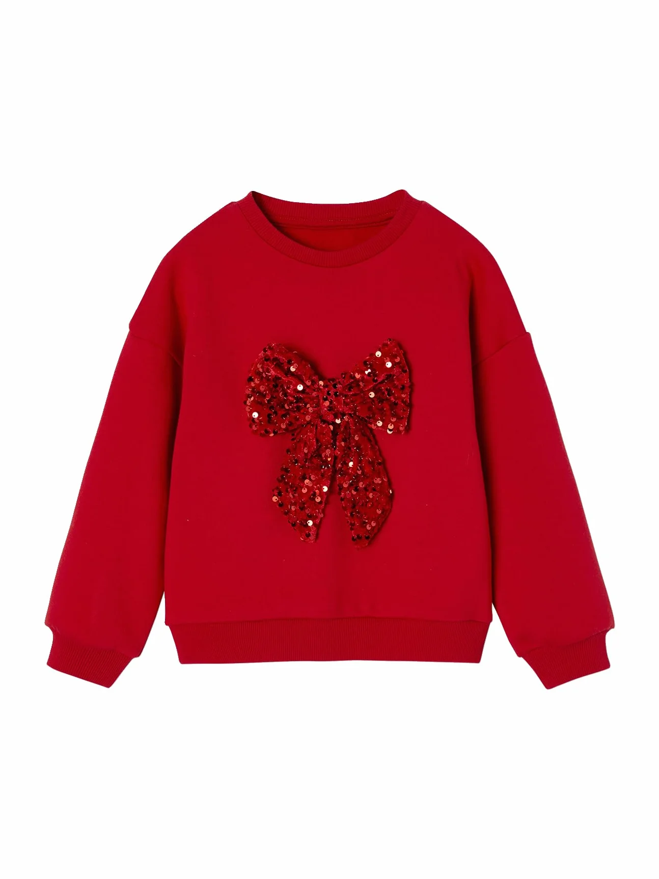 VERTBAUDET Sweat Fille Noël Noeud en Sequins