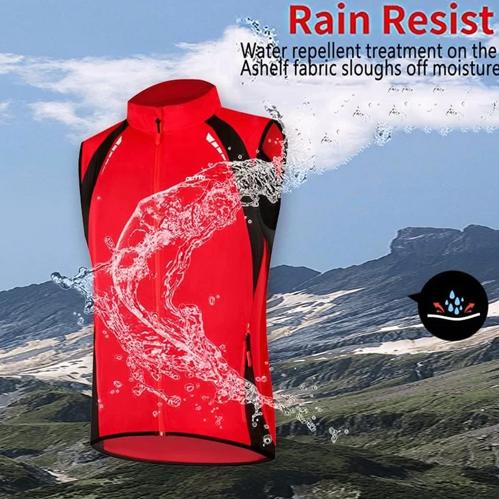 SIDHU Gilet de Cyclisme Réfléchissant Imperméable Coupe-Vent Homme Femme sans Manche VTT