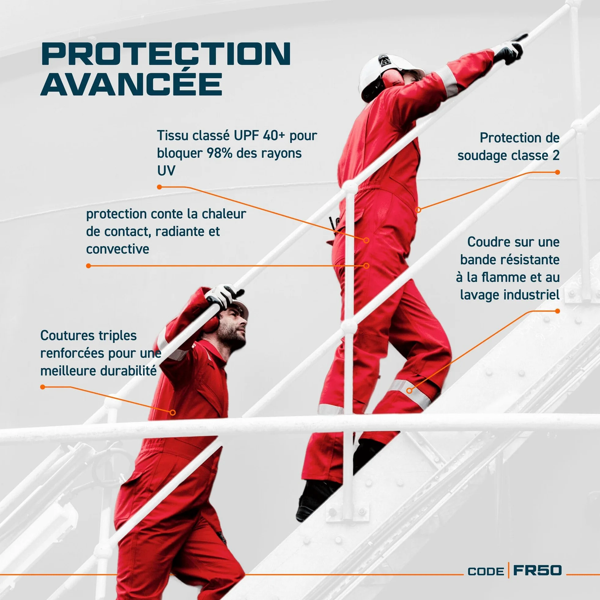 Portwest FR50 Men's Reflective FR Coveralls - Flame Resistant Anti-Static Arc Proof Saferty Workwear Overalls
