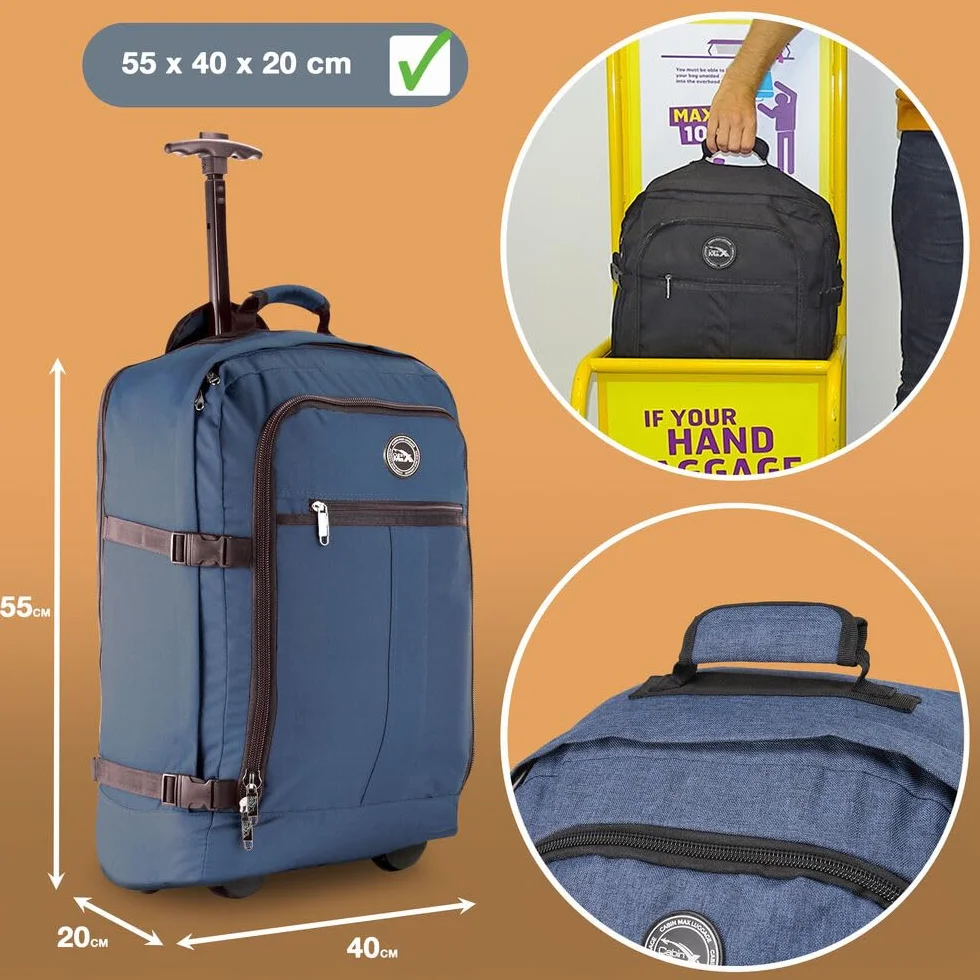 Cabin Max Bagage Cabine 55x40x20 Sac a Dos Voyage Cabine Avion, Bagage à Main, 55 x 40 x 20 cm, Léger, Femme/Homme - Classique 44L
