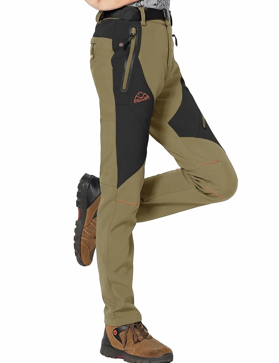 Rdruko Pantalon de ski pour femme - Imperméable - Doublure - Chaud - Softshell - Coupe-vent - Pantalon thermique pour activités de plein air