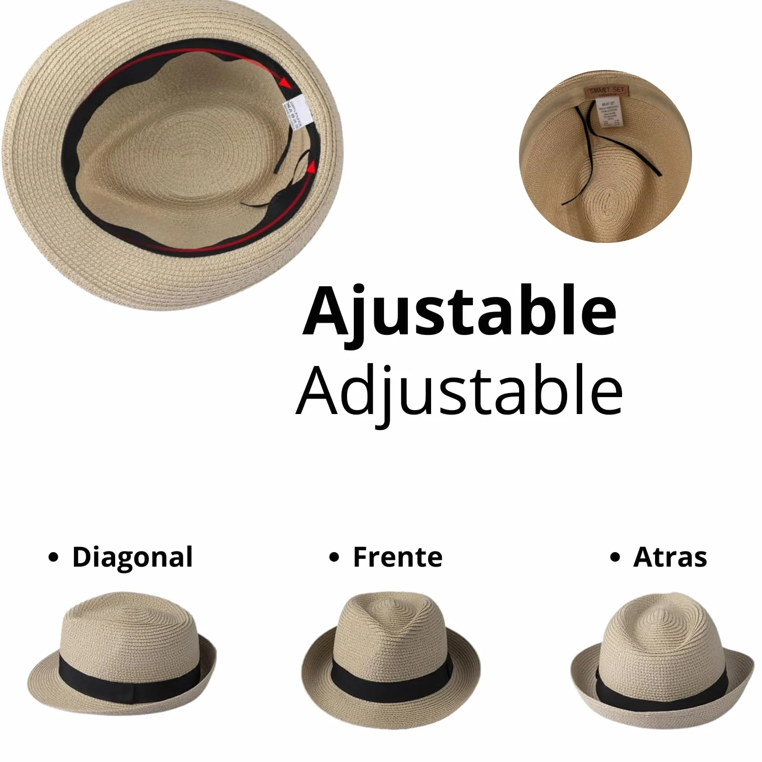 Carnavalife Chapeau Panama Unisexe Paille Bord Court UPF 50+ Fedora