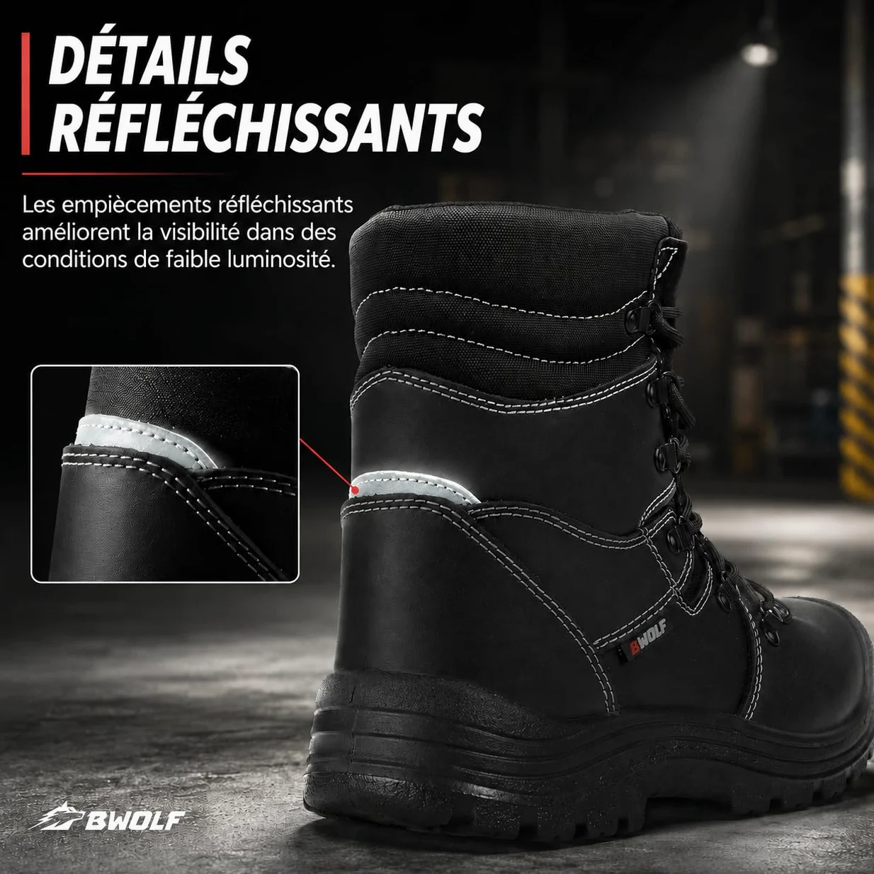 BWOLF GRIZZLY Chaussures de Sécurité Hommes Hiver S3 Chaussures de Travail Homme Hiver S3 Résistant à l'eau et à l'huile Antidérapantes Technologie Re-Flex et Semelle Ergonomique