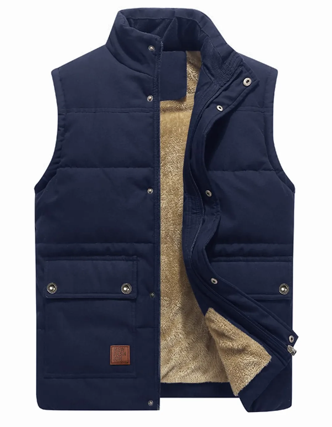 KEFITEVD Hommes Hiver Polaire Pêche Corps plus Chaud Coupe-vent Gilet de Photographie en Plein air avec Plusieurs Poches