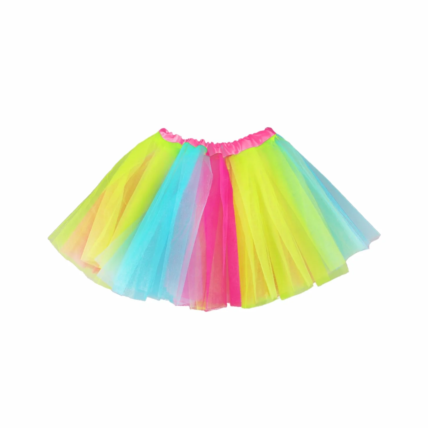 Jupe en Tulle Arc-en-Ciel 1 Pièce, Tutu Doux Et Moelleux, Vêtements De Fête Néon pour Filles, Vêtements pour Enfants des Années 80, Tutu De Danse à Bande élastique