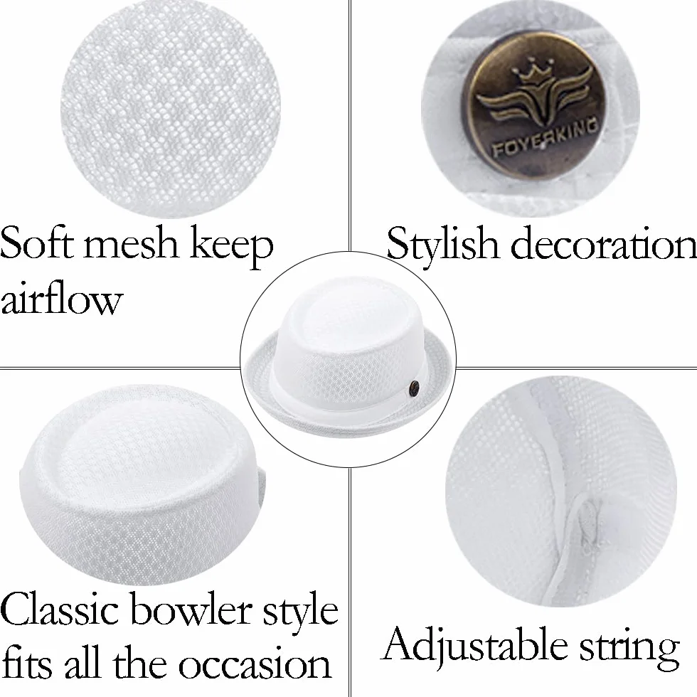 Pork Pie Hut Herren, Nylon Maille Respirant Chapeau Melon D'été Breaking Bad Fedora