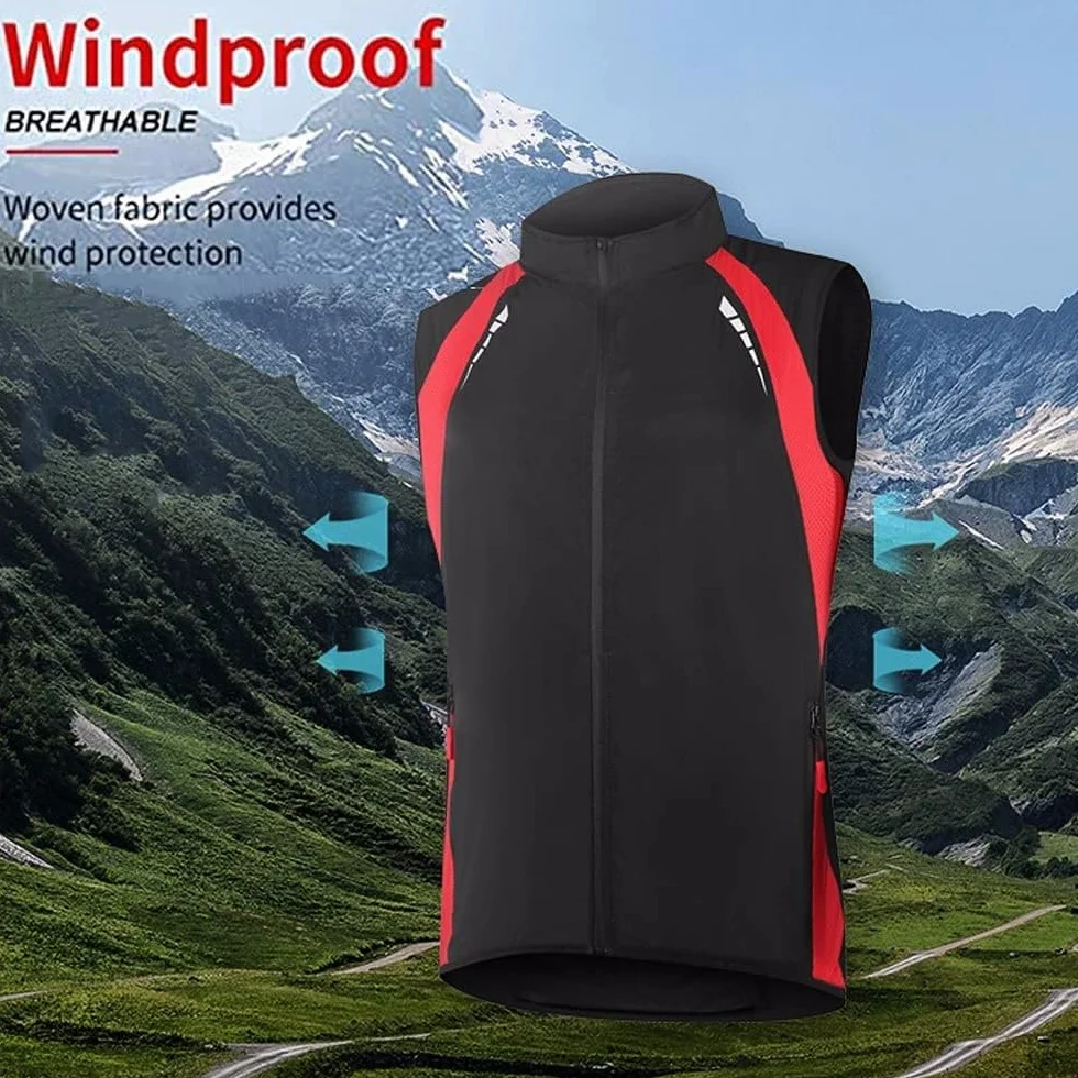 SIDHU Gilet de Cyclisme Réfléchissant Imperméable Coupe-Vent Homme Femme sans Manche VTT