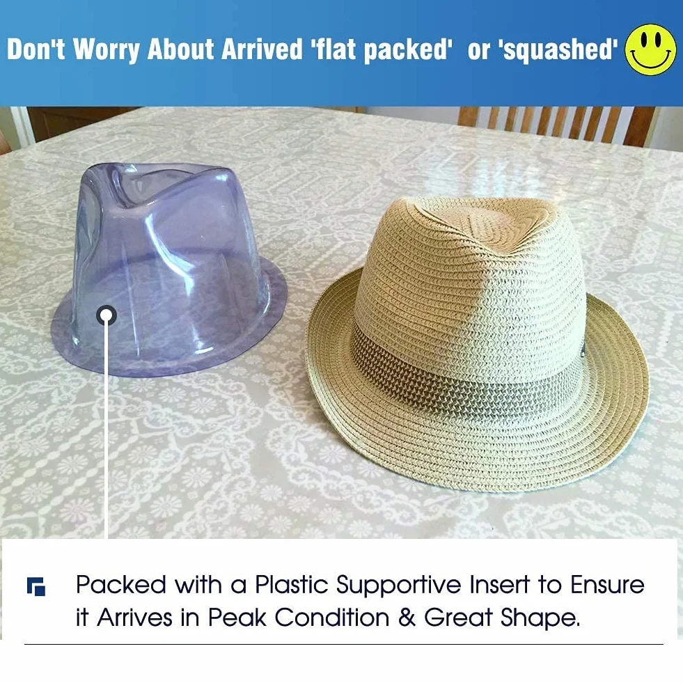 Siggi Chapeau Fedora Paille Tresse Panama Plage Été