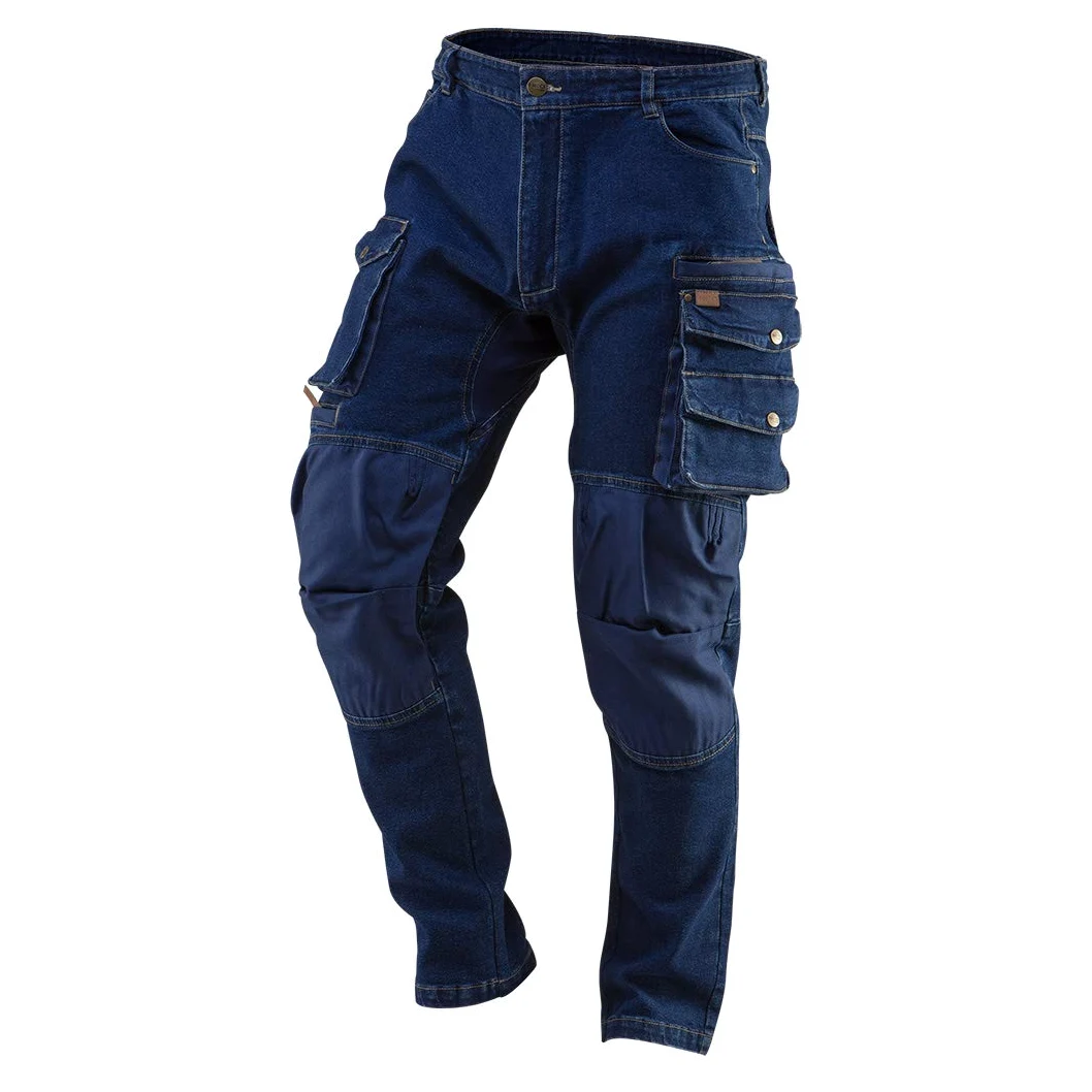 NEO TOOLS Pantalon de Travail pour Hommes avec Beaucoup d'espace de Rangement - Pantalon Cargo de Combat de sécurité à Usage intensif Multi Poches - Vêtements de Travail durables - XS-3XL