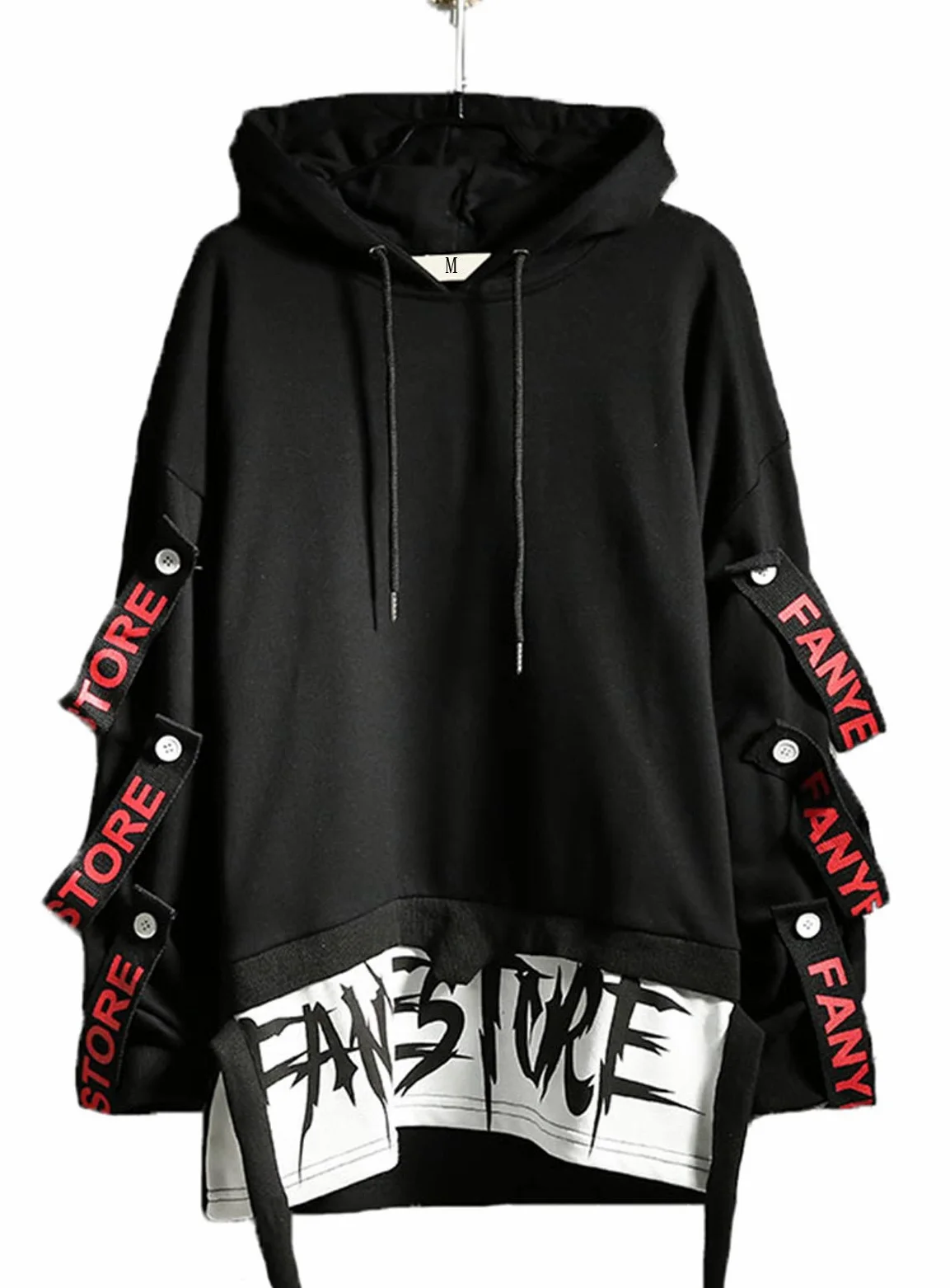 Hello MrLin Pull à Capuche Harajuku Japonais Techwear Hip Hop Streetwear Urbain Hoodie