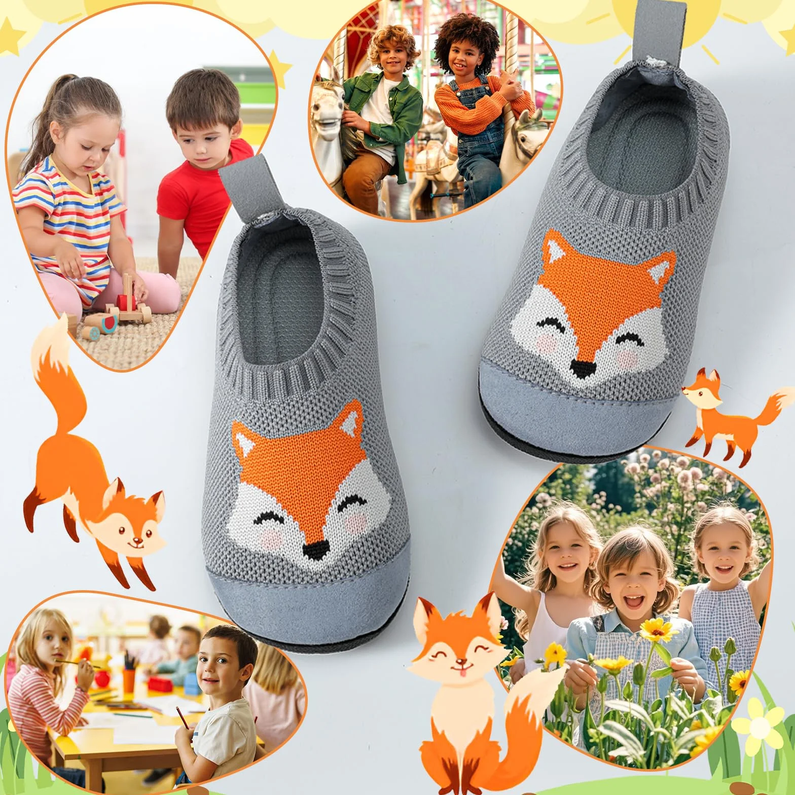 Pantoufles pour enfants garçons et filles - Respirantes - Antidérapantes - Pour la maternelle
