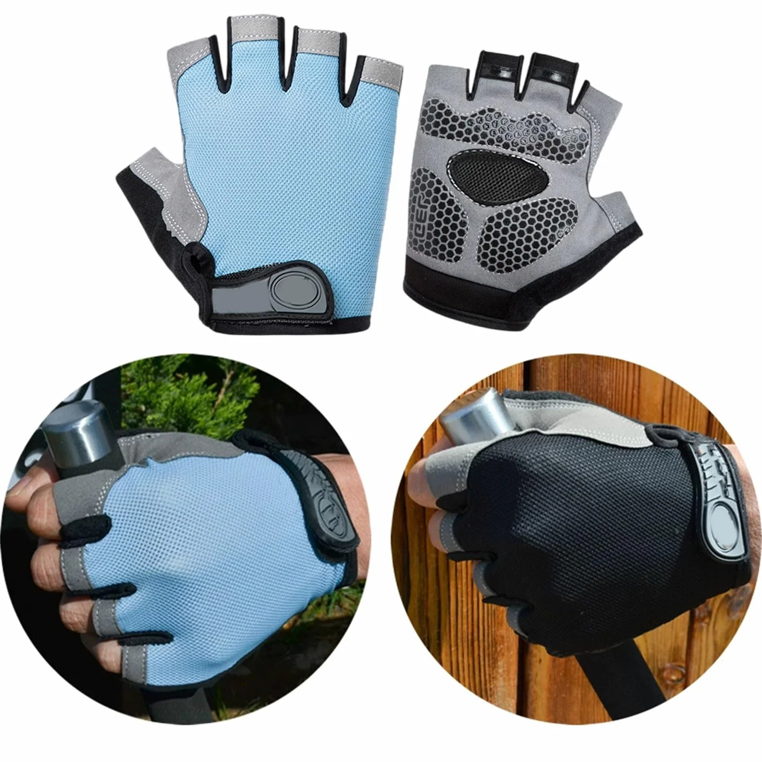 Gants de sport d'extérieur Antidérapants Polyester respirant pour Randonnée Escalade Fitness Protection