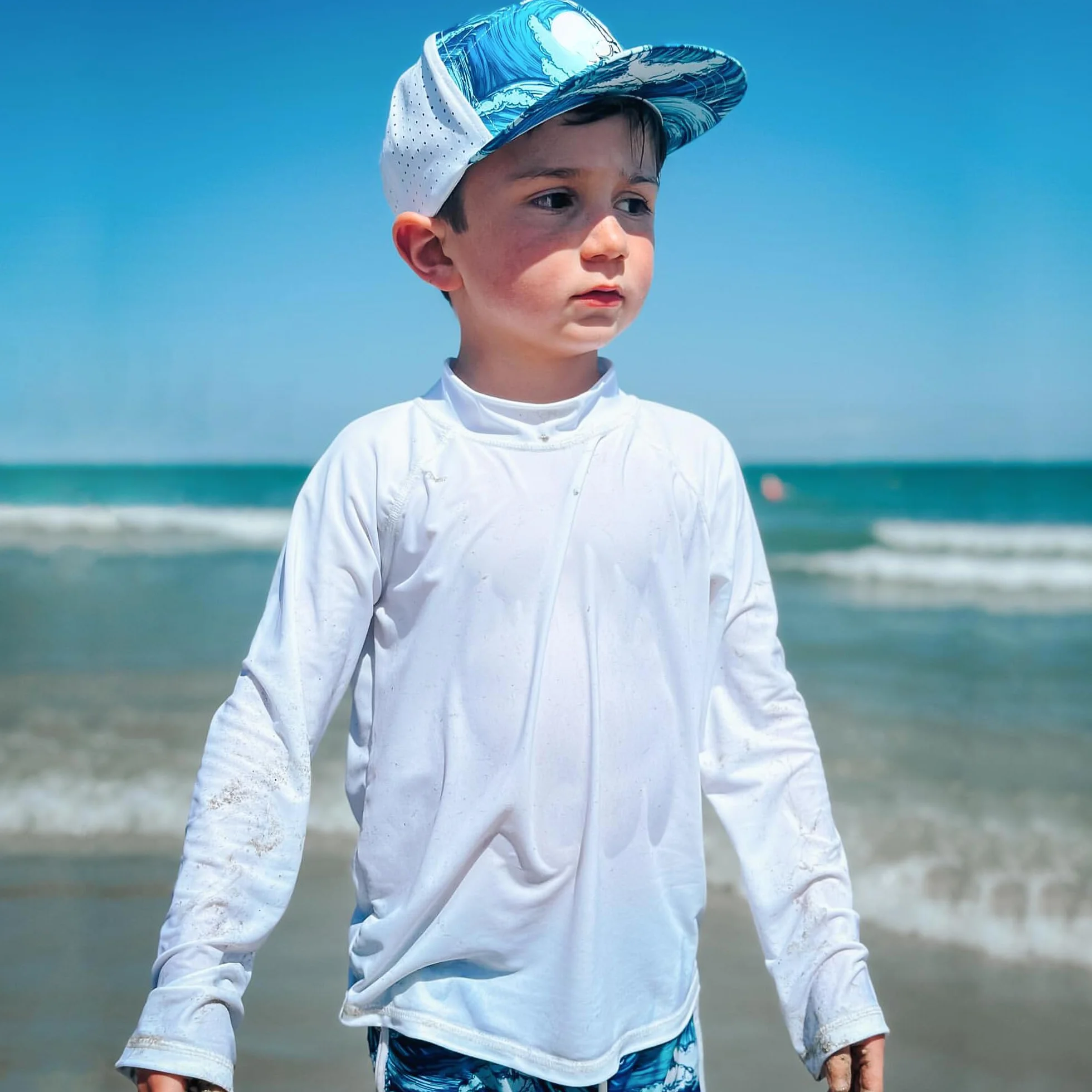 BIG ELEPHANT 3 Pièces de Bain Anti-UV pour Garçon Maillot de Bain à Manche Longue Enfants Rashguard pour Surf Natation Plongée Plage