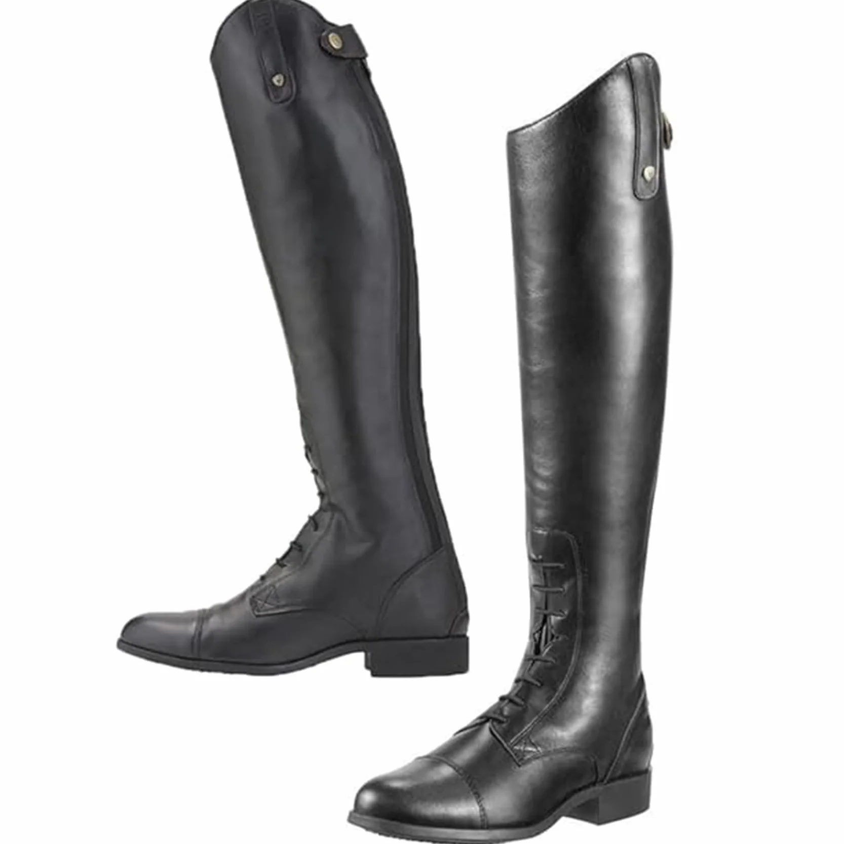 Bottes d'équitation rétro en Cuir PU à Lacets pour Hommes et Femmes